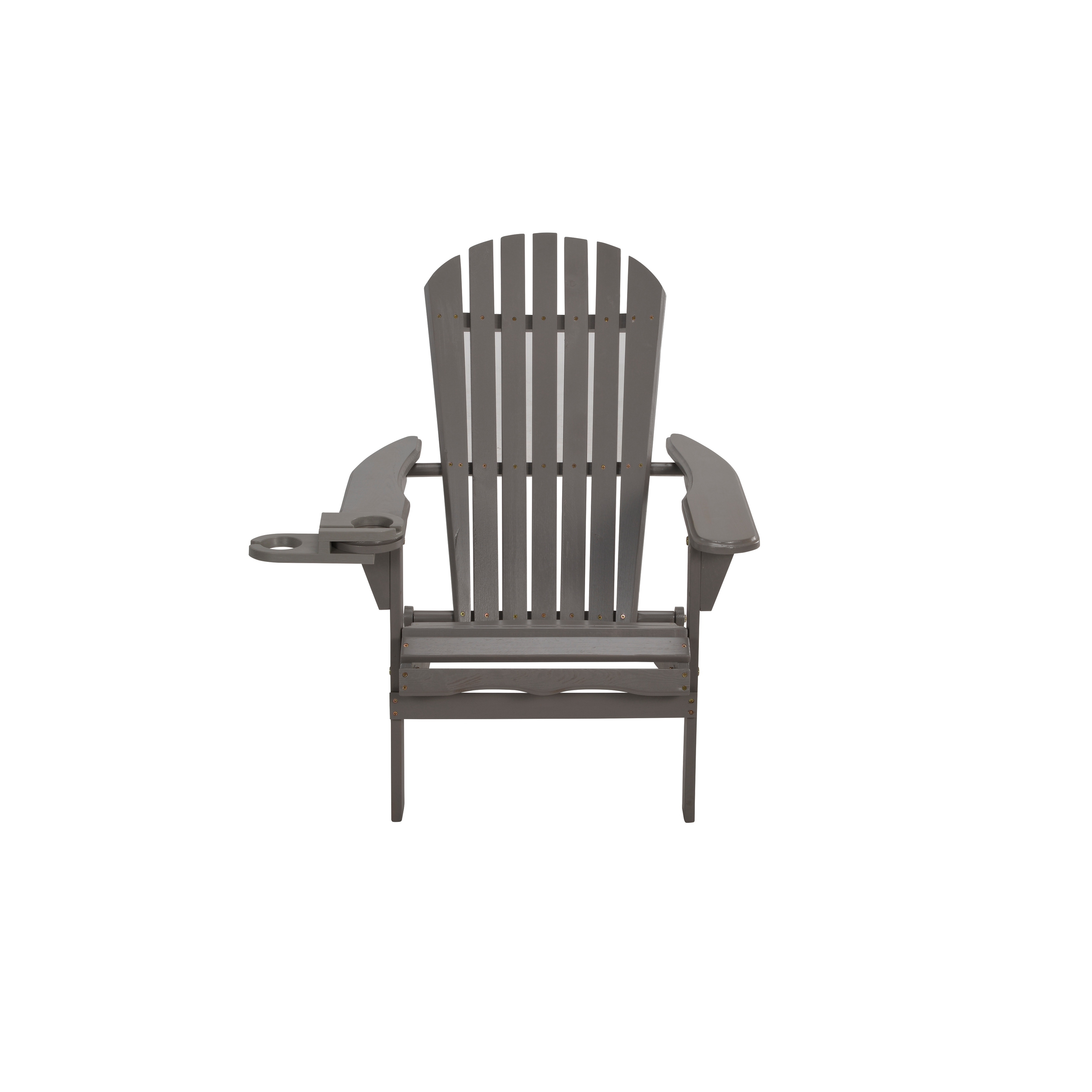 Foldable Adirondack Chair With Cup Holder  Grey