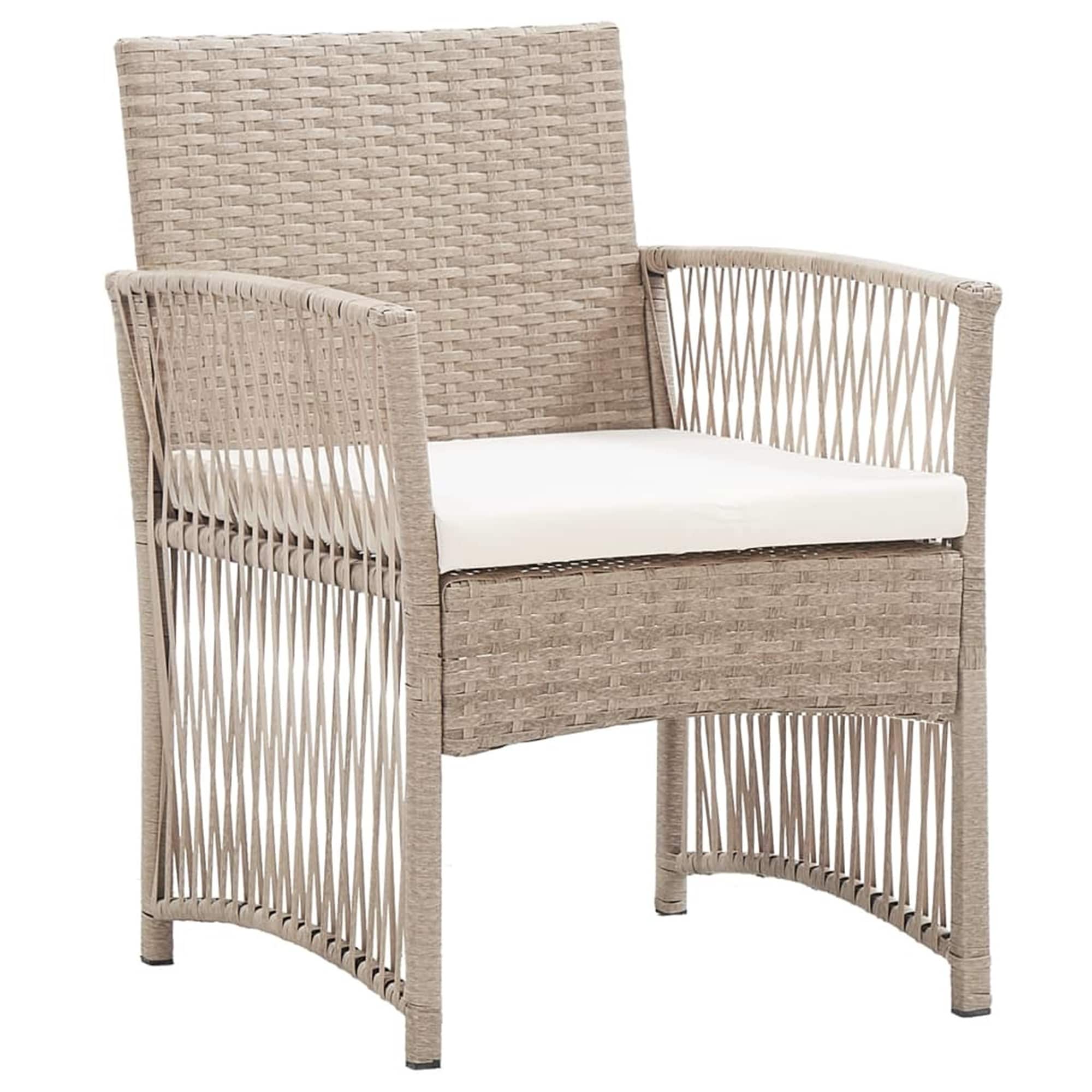 2 Pcs Patio Chairs With Cushions Rattan Garden Armchairs All-weather