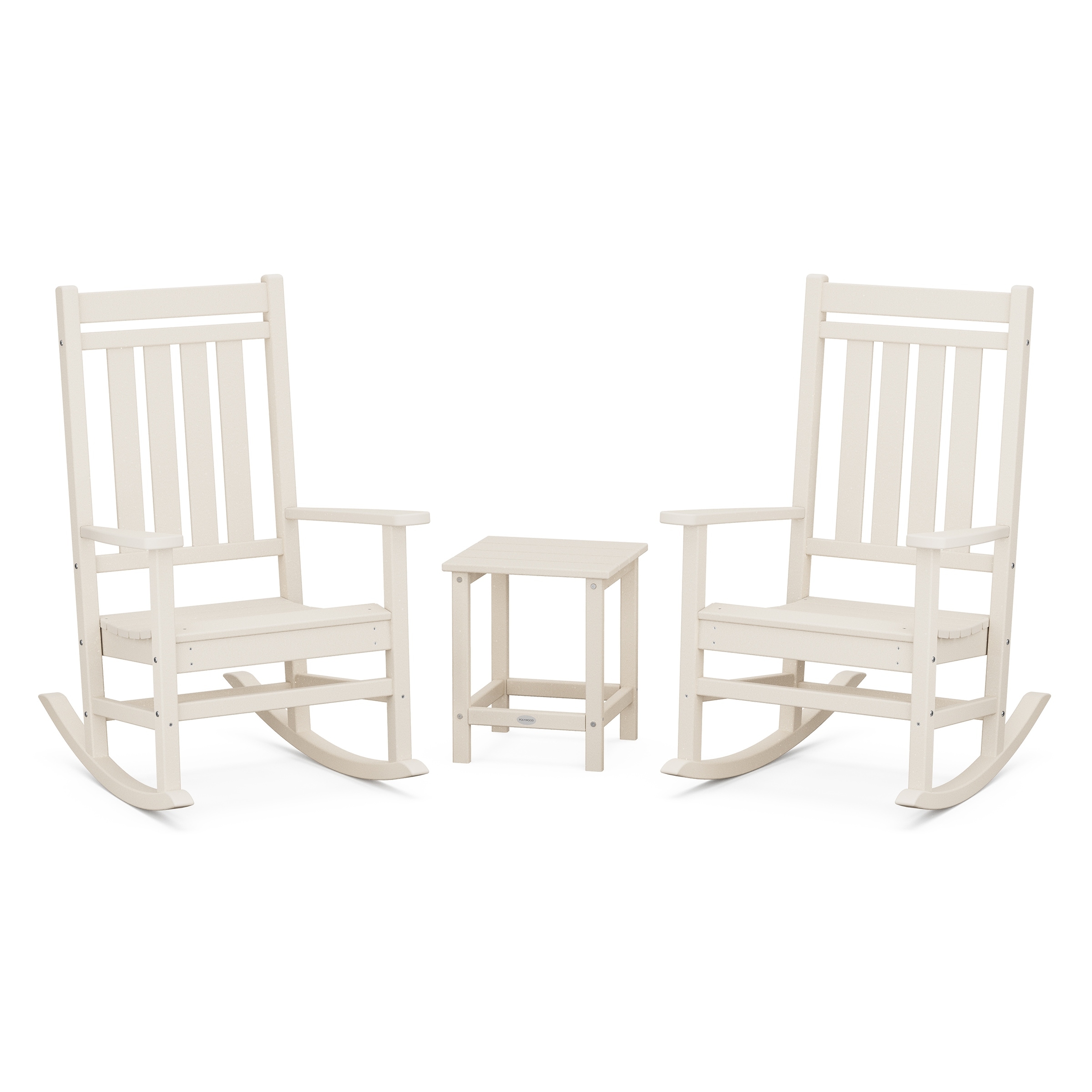 Polywood Estate 3-piece Rocking Chair Set With Long Island 18 Side Table