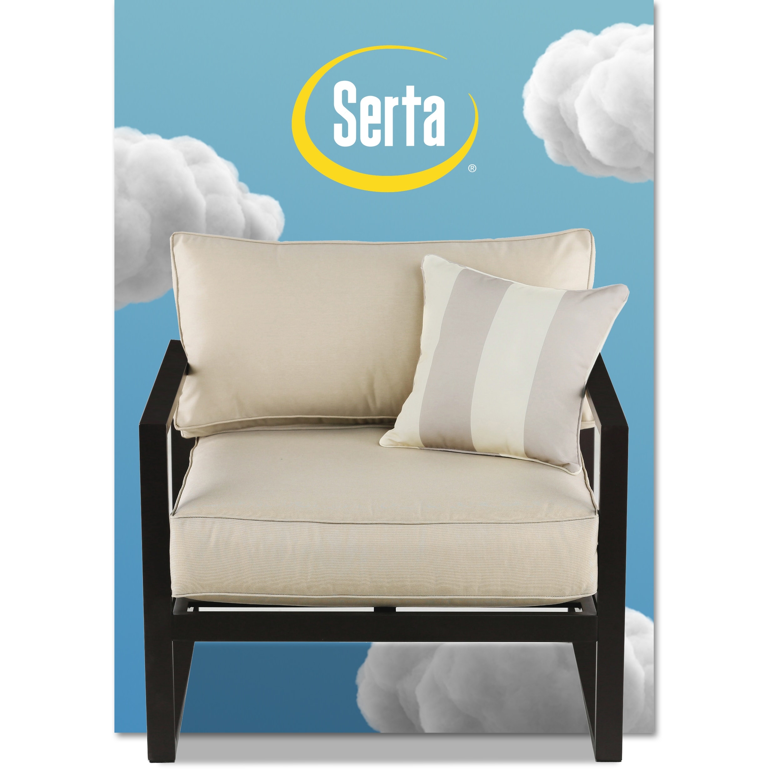 Serta Catalina Outdoor Arm Chair With Bronze Metal Frame Finish
