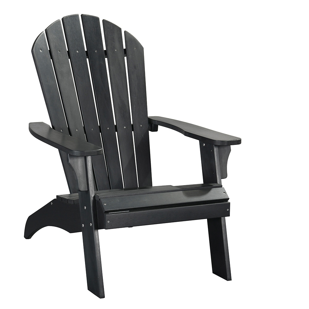 Polyteak King Size All Weather Poly Lumber Adirondack Chair  Black