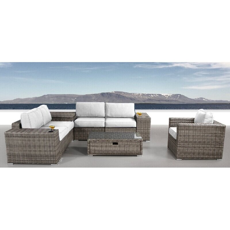 9 Piece Sunbrella Sectional Set With Cushions