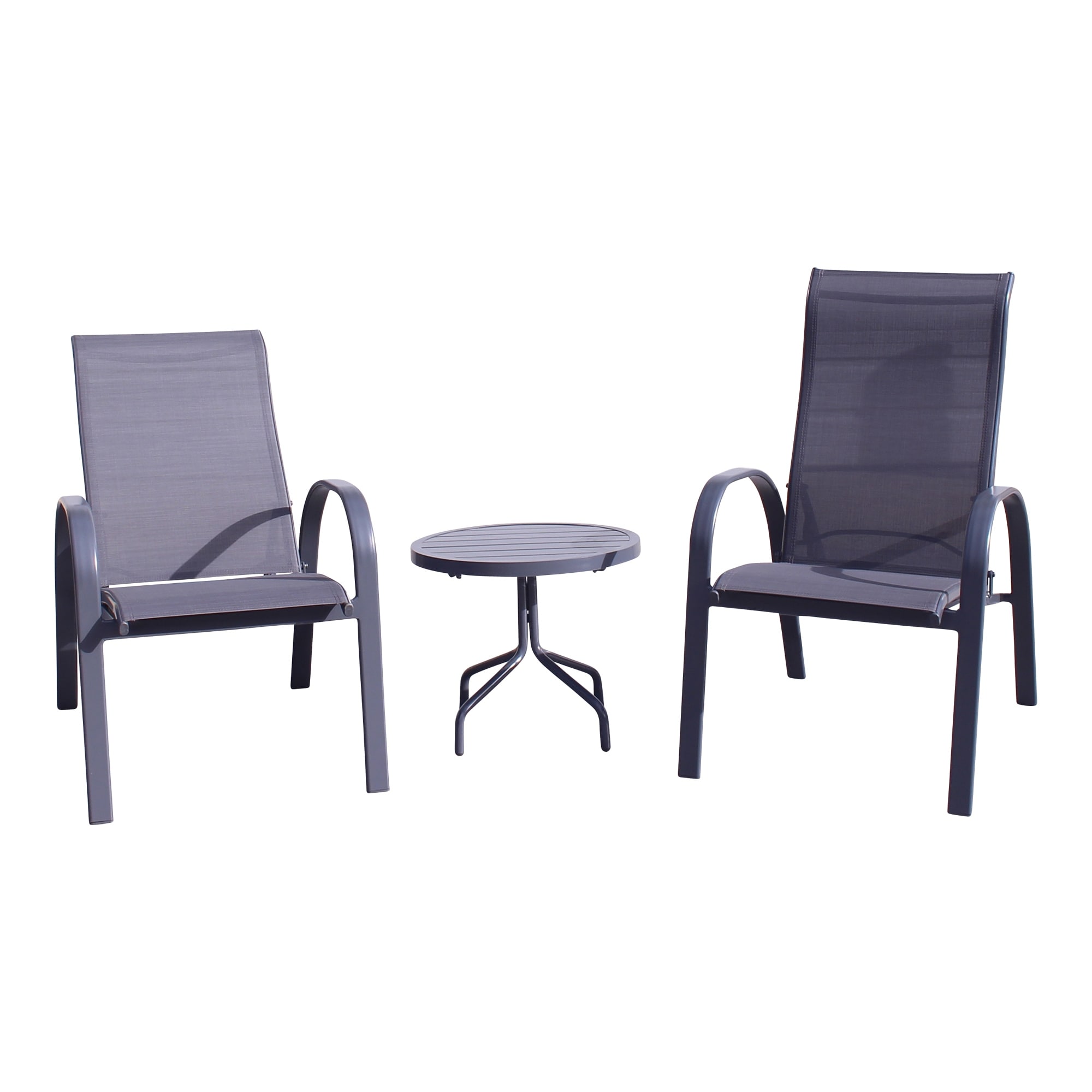 Courtyard Casual Santa Fe 3 Pc Reclining Set Includes One 20 End Table And Two Reclining Sling Chairs
