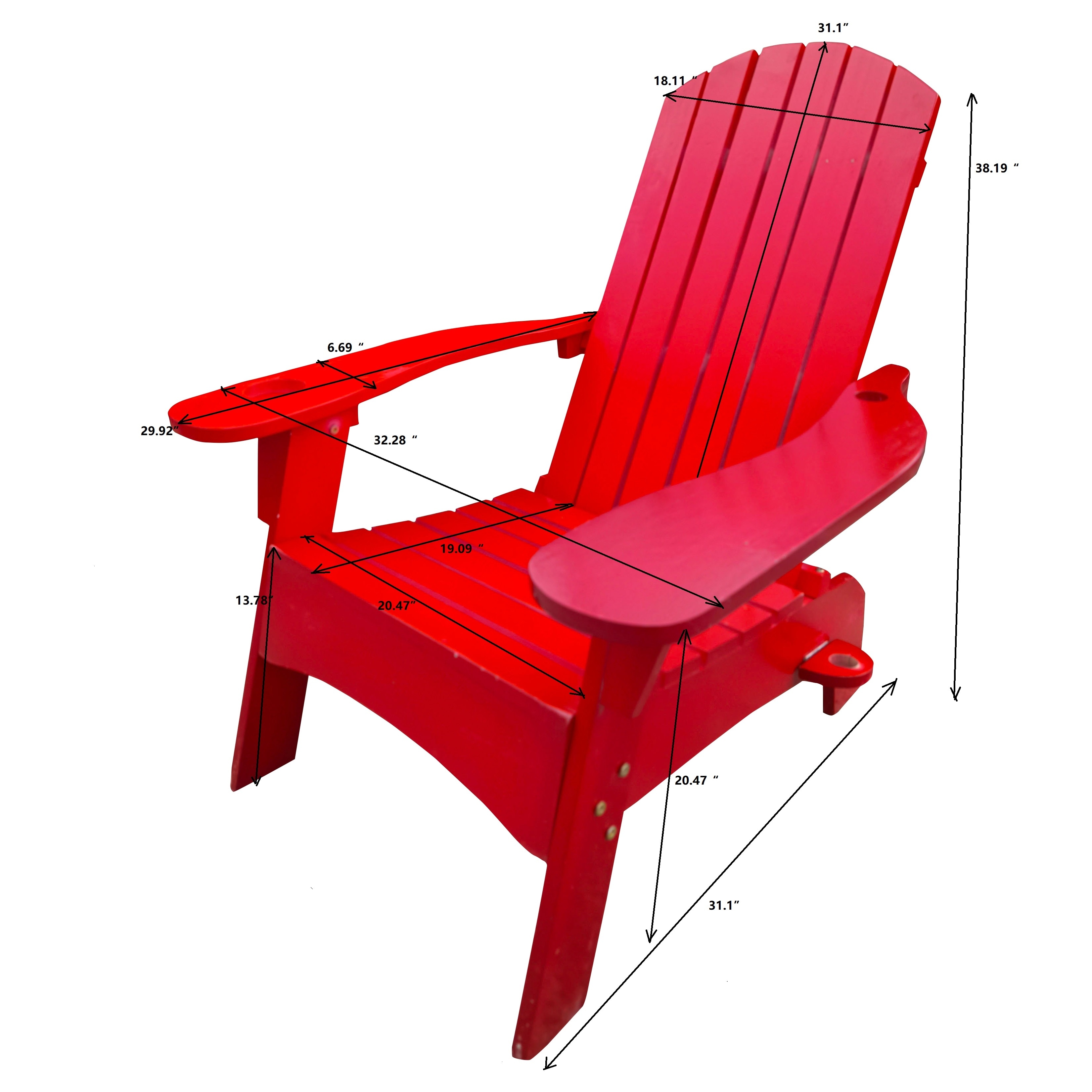 Outdoor Or Indoor Wood Adirondack Chair