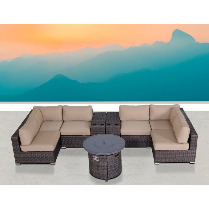Lsi 9 Piece Seating Group With Sunbrella Cushions