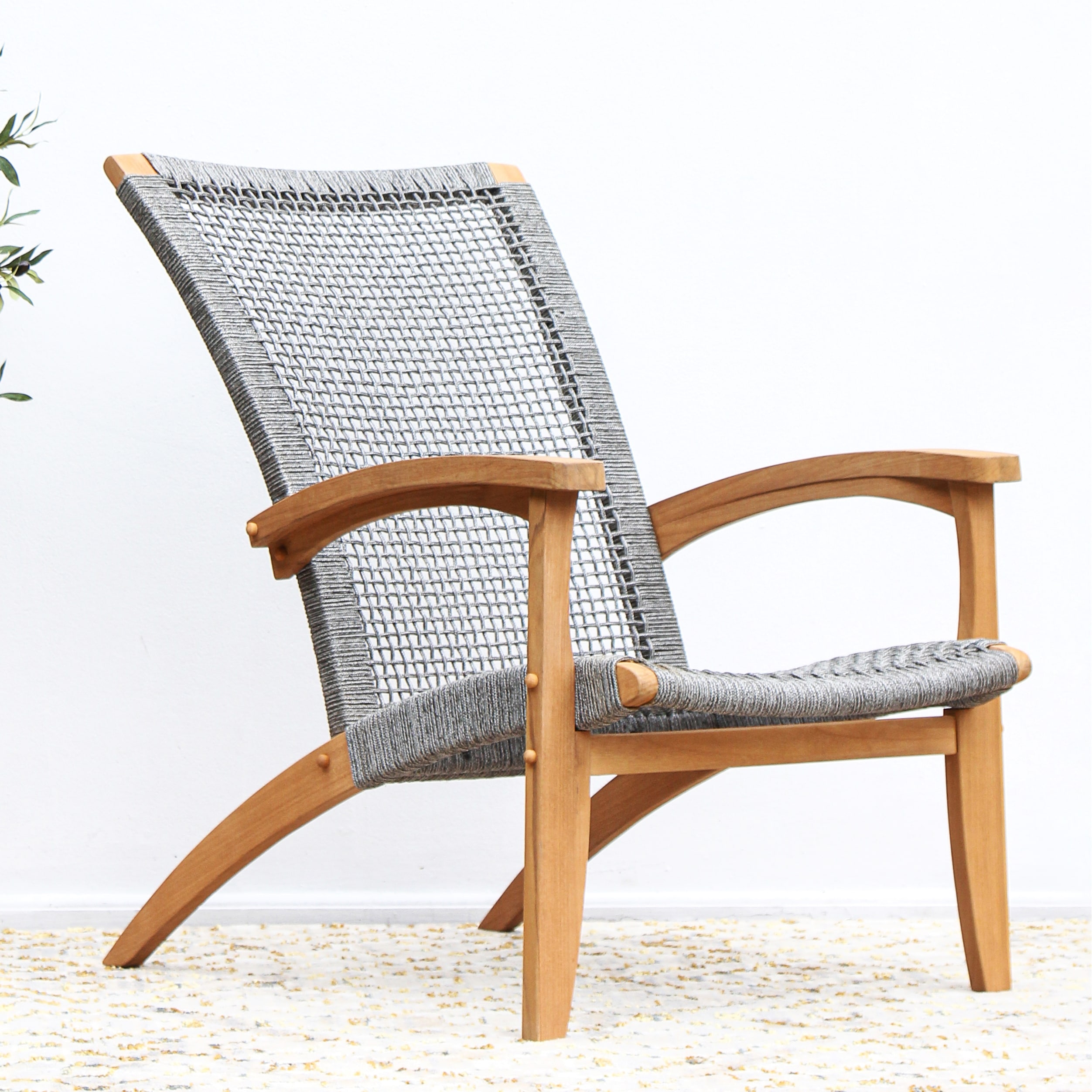 Cambridge Casual Dunham Teak Wood Outdoor Lounge Chair