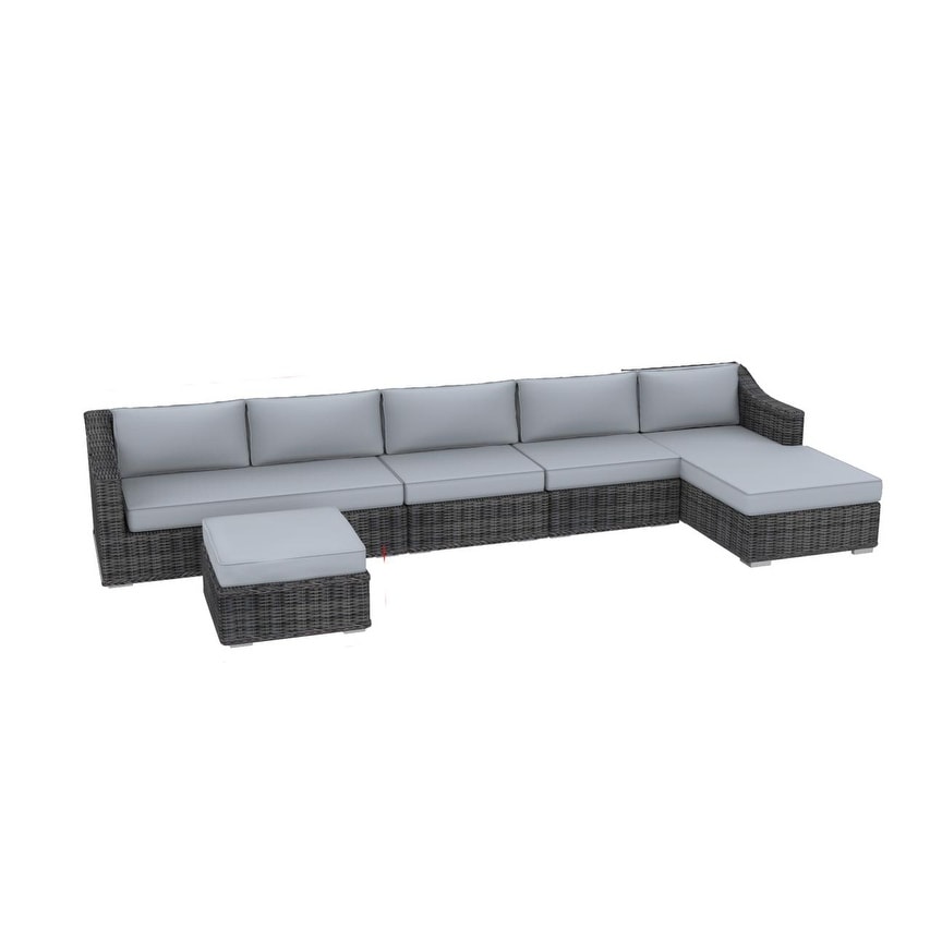 Luxury Series Garden Furniture – 5 Seater Deep Seating Sectional Patio Furniture – 5-piece Outdoor Sectional