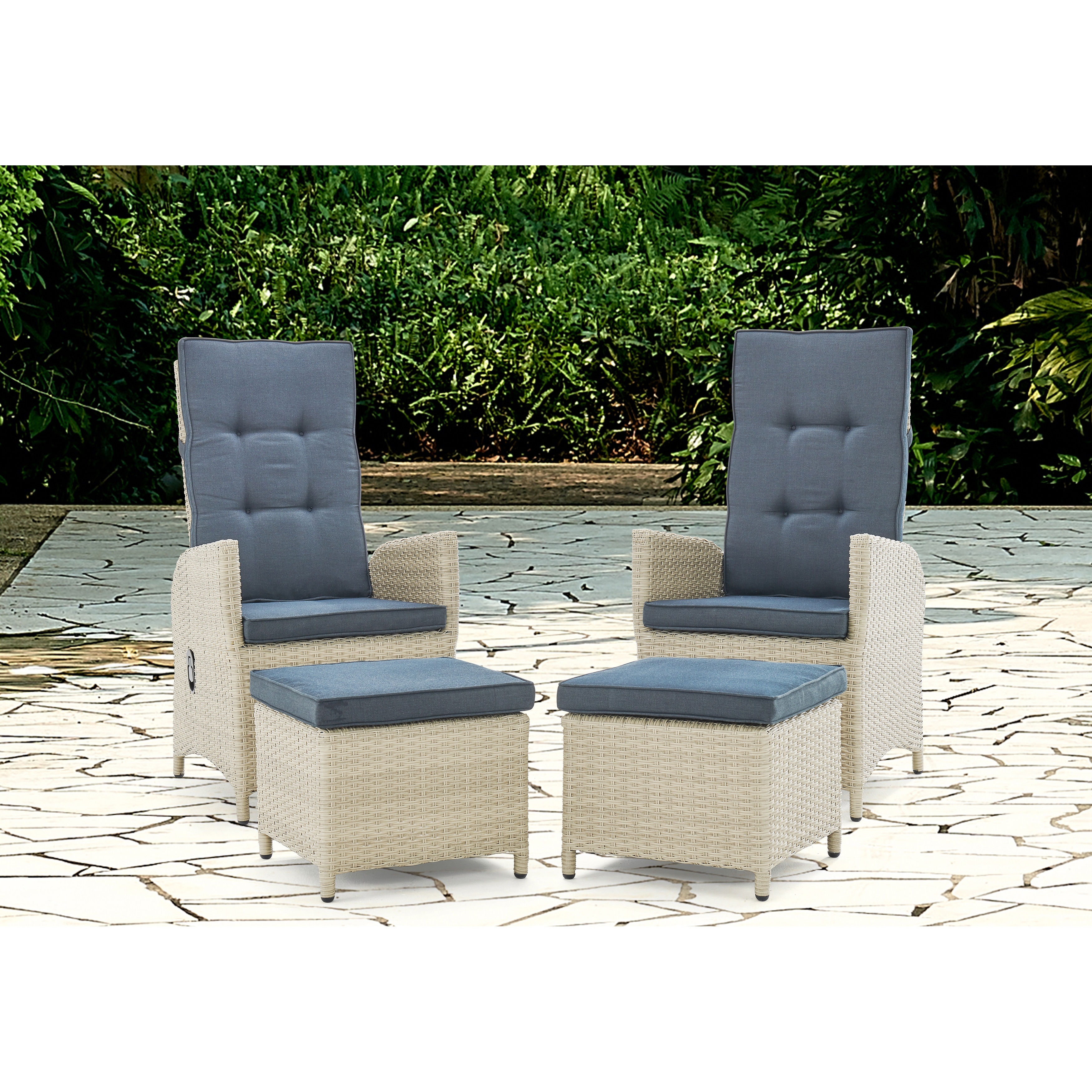 Lamitan Outdoor Wicker Recliners With Ottomans (set Of 2) By Havenside Home
