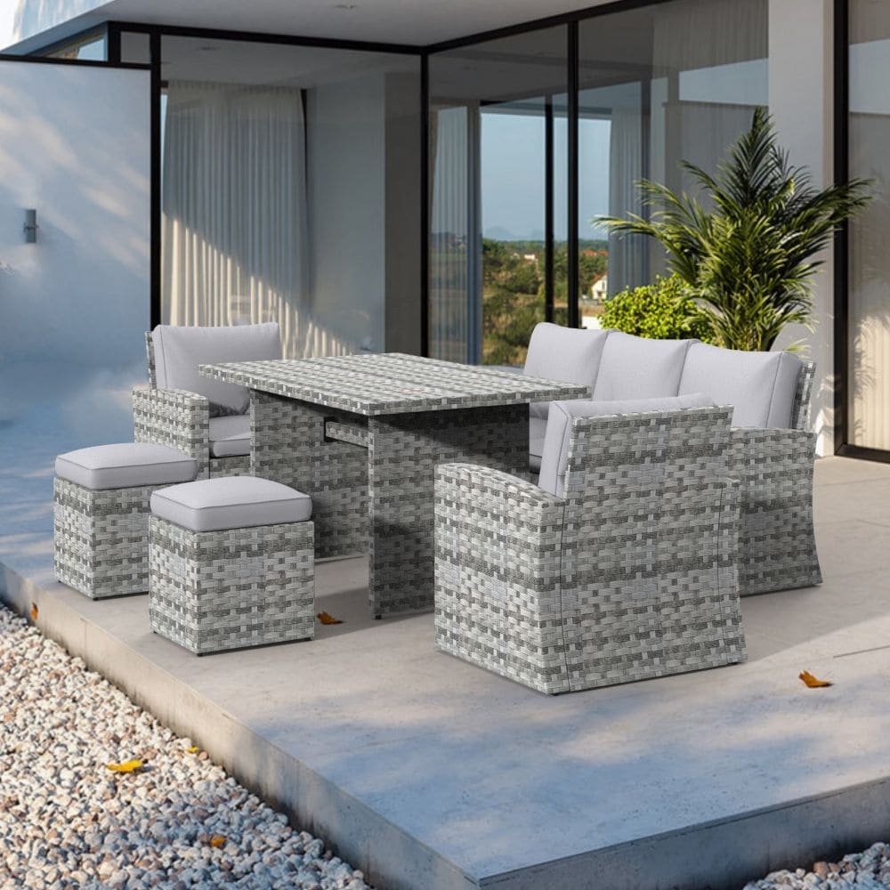 6-piece Patio Wicker Sofa Set Outdoor Furniture