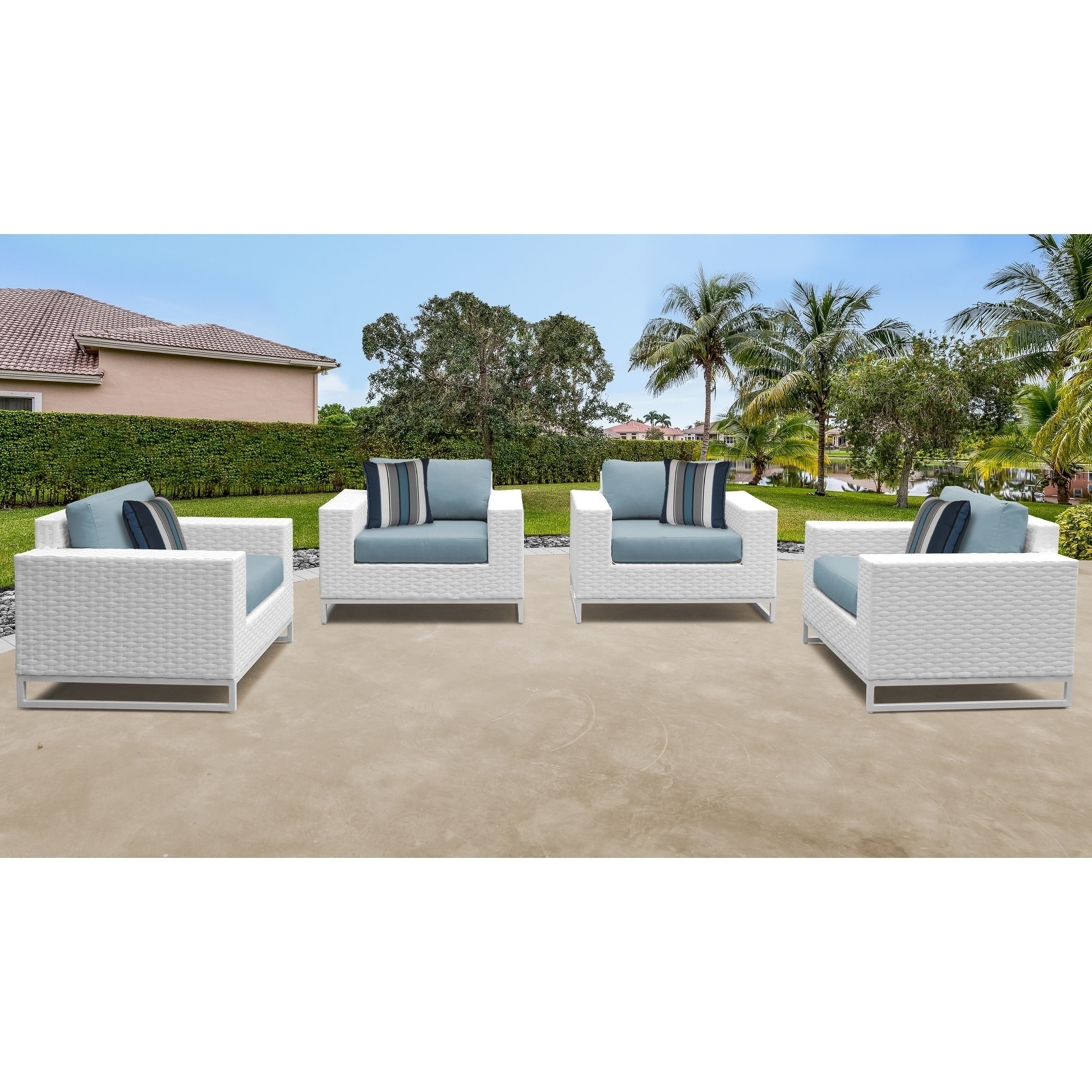 Miami 4 Piece Outdoor Wicker Patio Furniture Set 04a