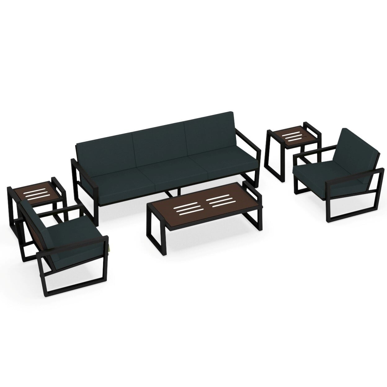 Elan Furniture Vero Outdoor 6 Piece Sofa Conversation Set - Coal Sunbrella Cushions