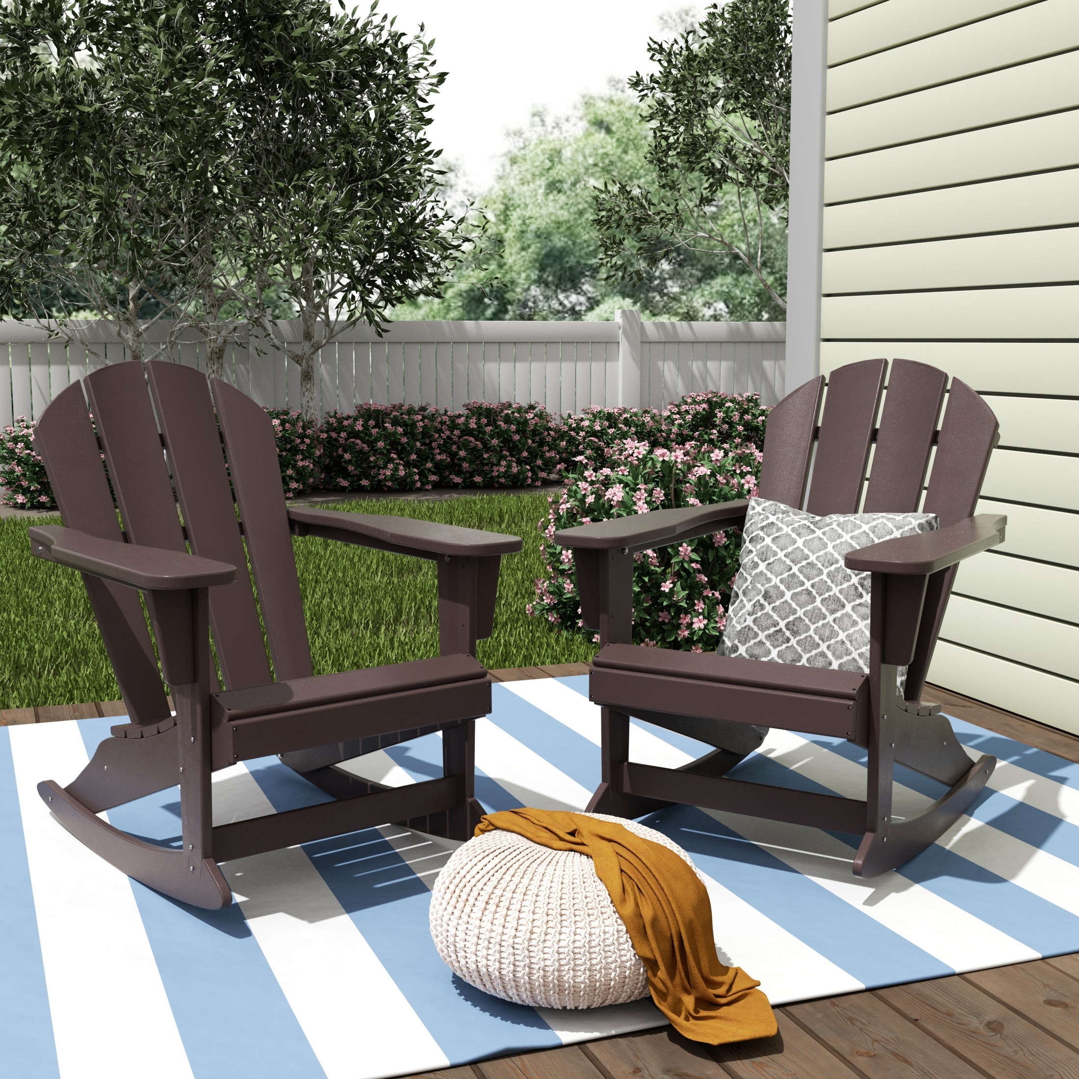 Polytrends Laguna Recycled Poly Outdoor Adirondack Rocking Chair (set Of 2)