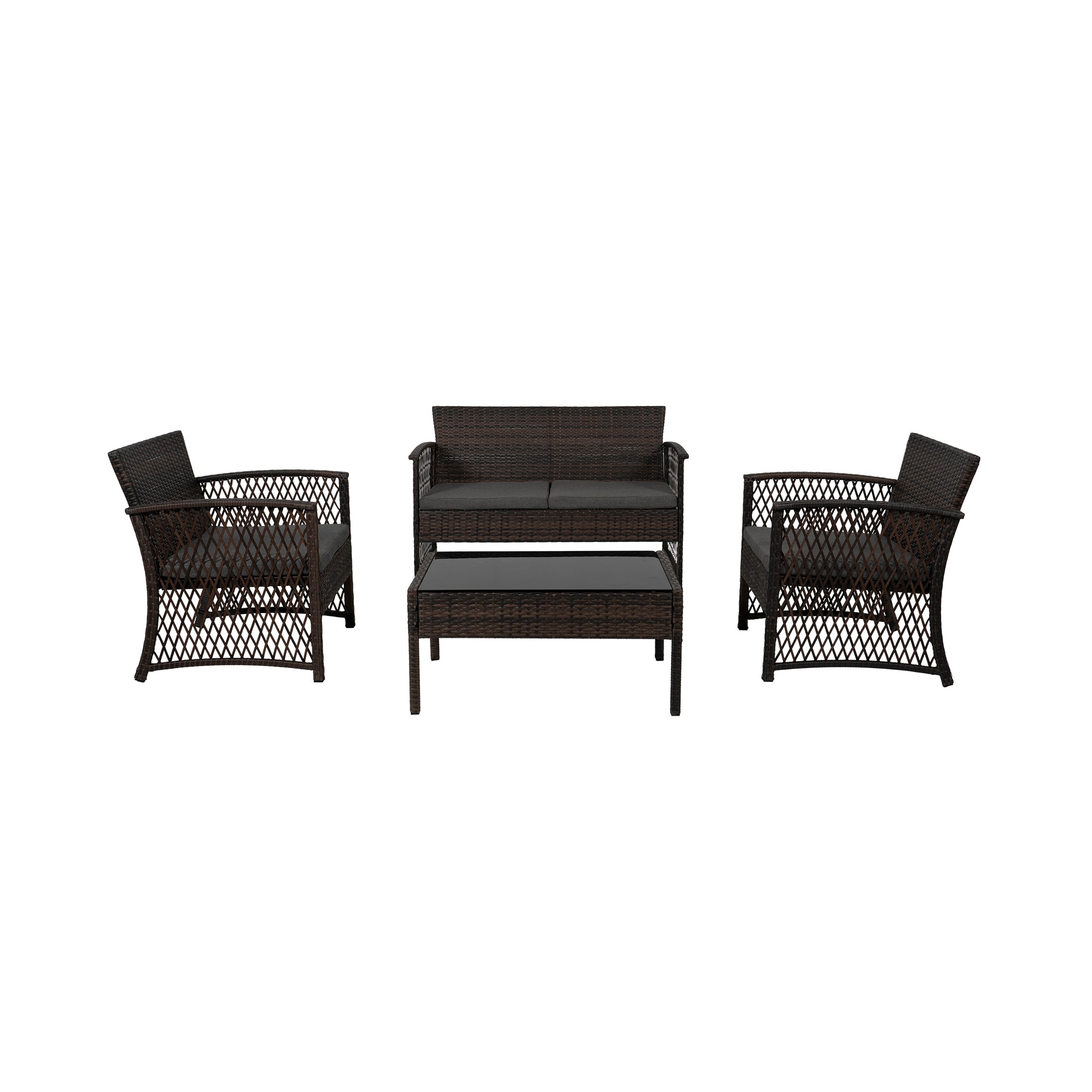 Madison Outdoor 4-piece Rattan Patio Furniture Chat Set