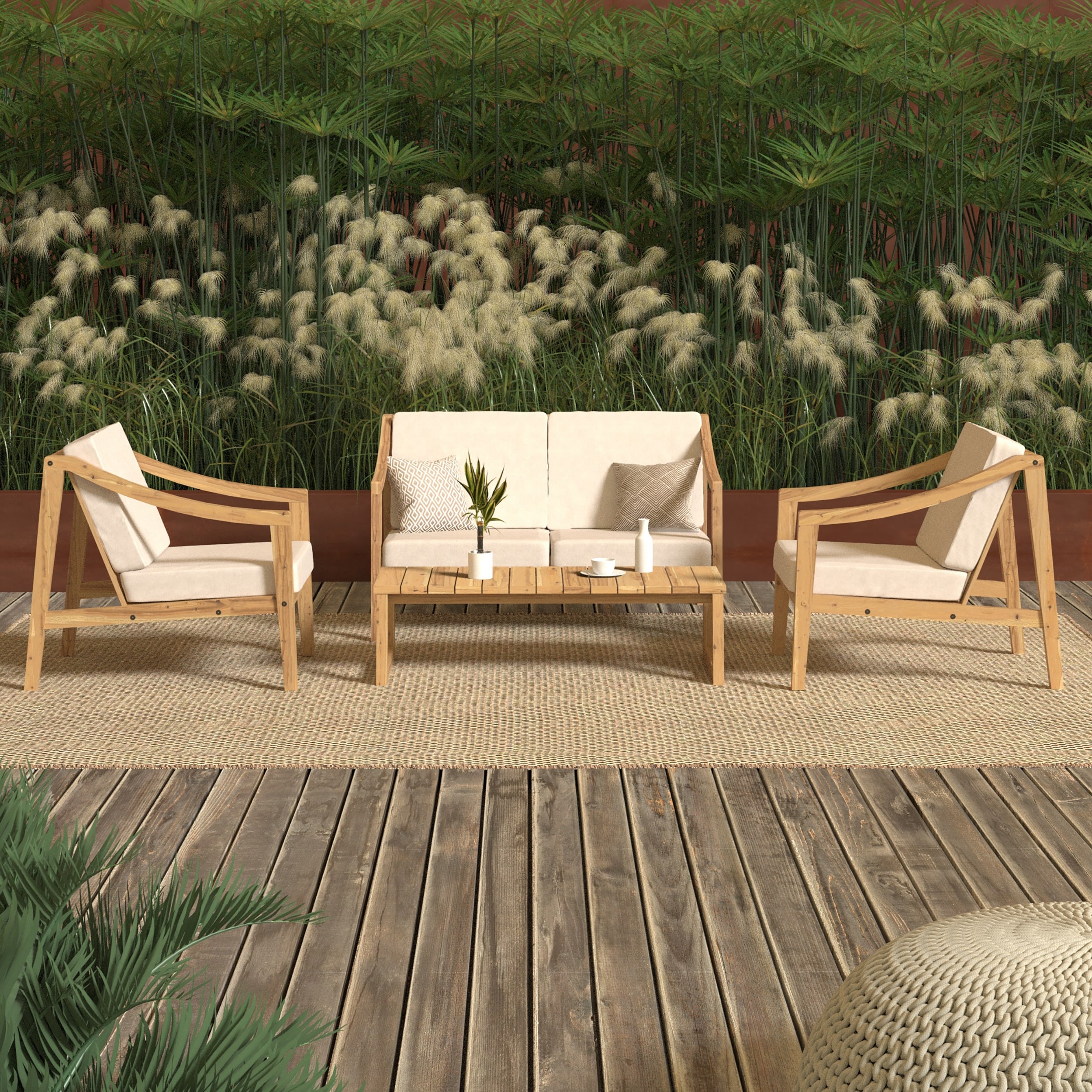 Middlebrook Designs Modern 4-piece Solid Wood Chat Set