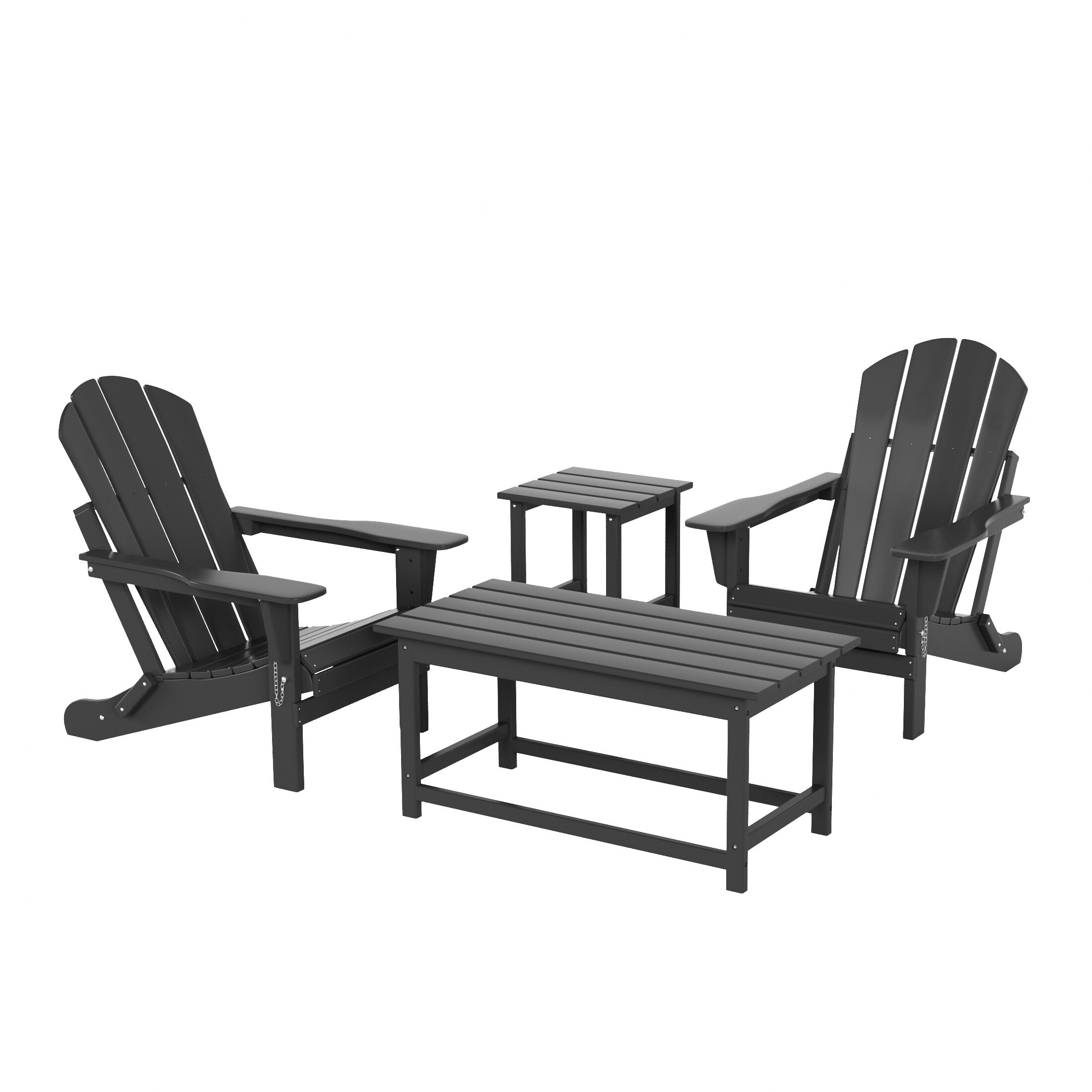 Laguna 4-piece Eco-friendly Hdpe Adirondack Chair Set With Coffee And Side Table