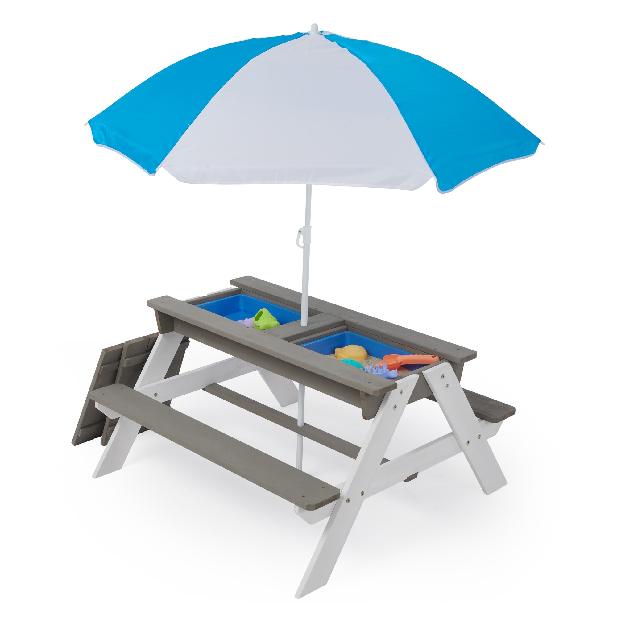 Children Garden Conversation Sets  Kid Wooden Picnic Table With Patio Umbrella