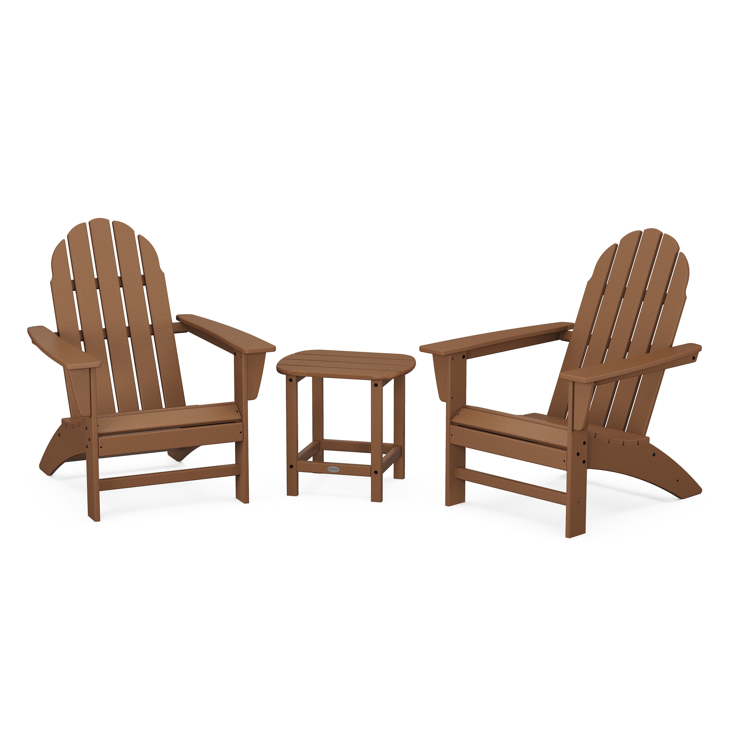 Polywood Vineyard 3-piece Adirondack Set With South Beach 18-inch Side Table