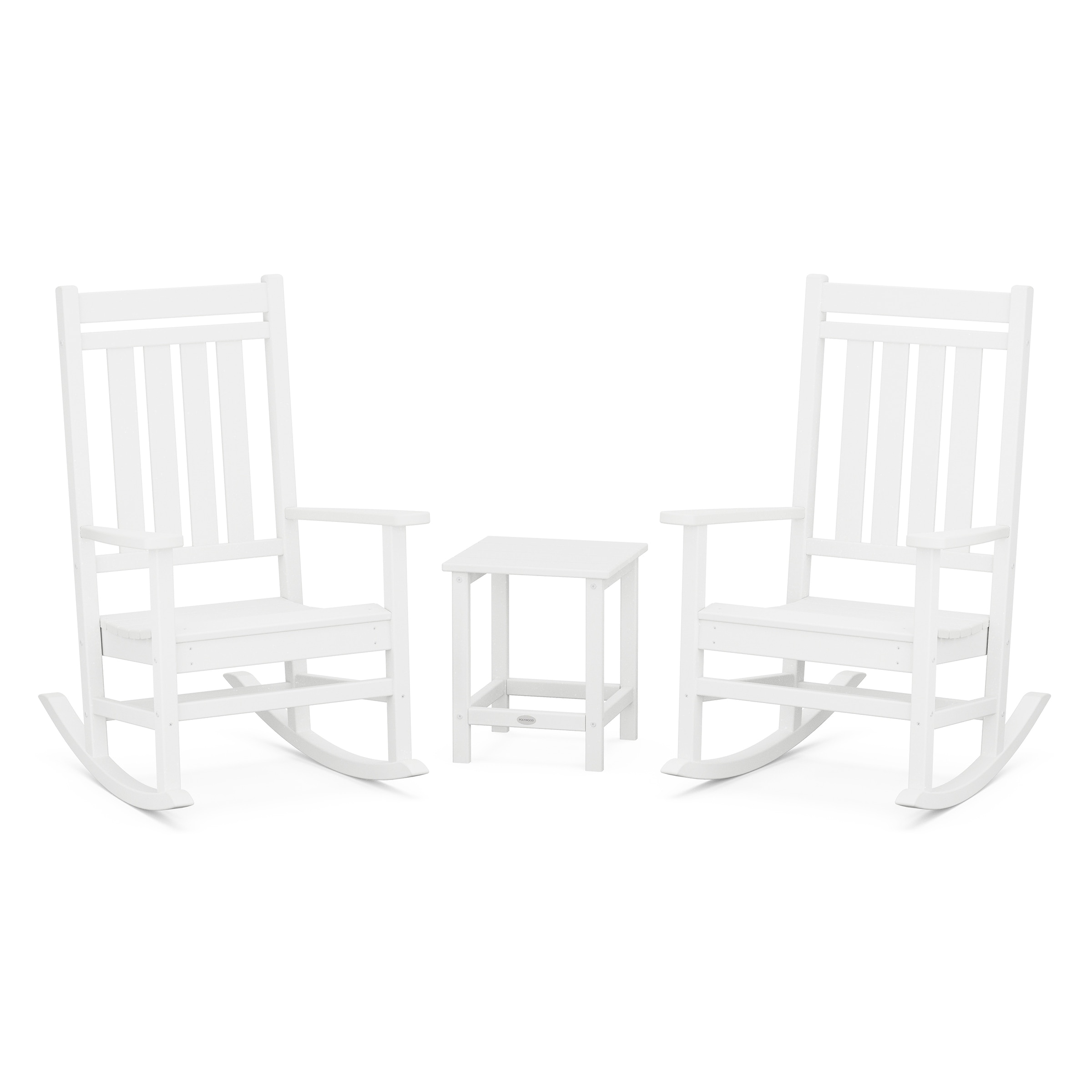 Polywood Estate 3-piece Rocking Chair Set With Long Island 18 Side Table