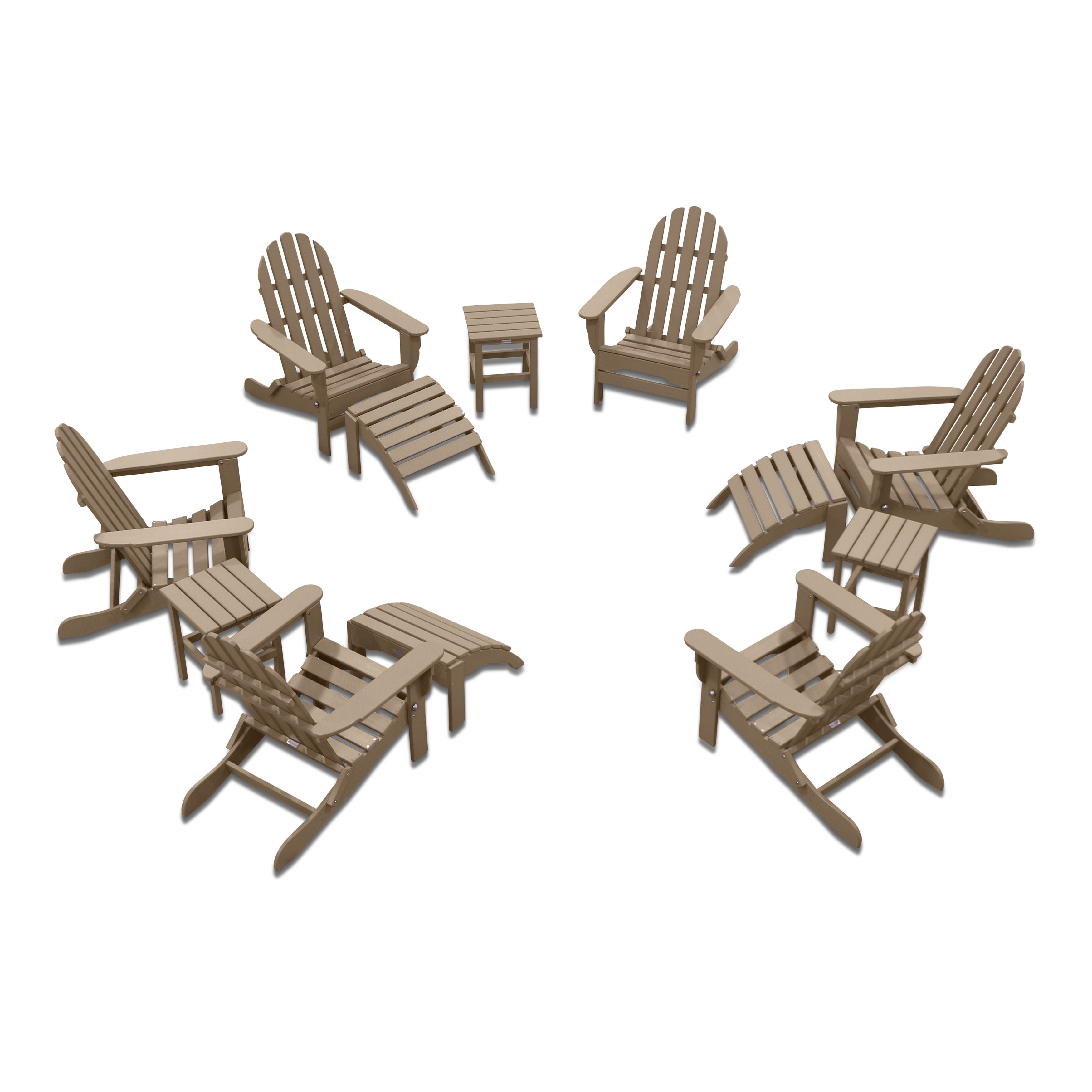 Nelson 6-piece Adirondack Chair Set With 3 Ottomans And 3 Side Tables By Havenside Home