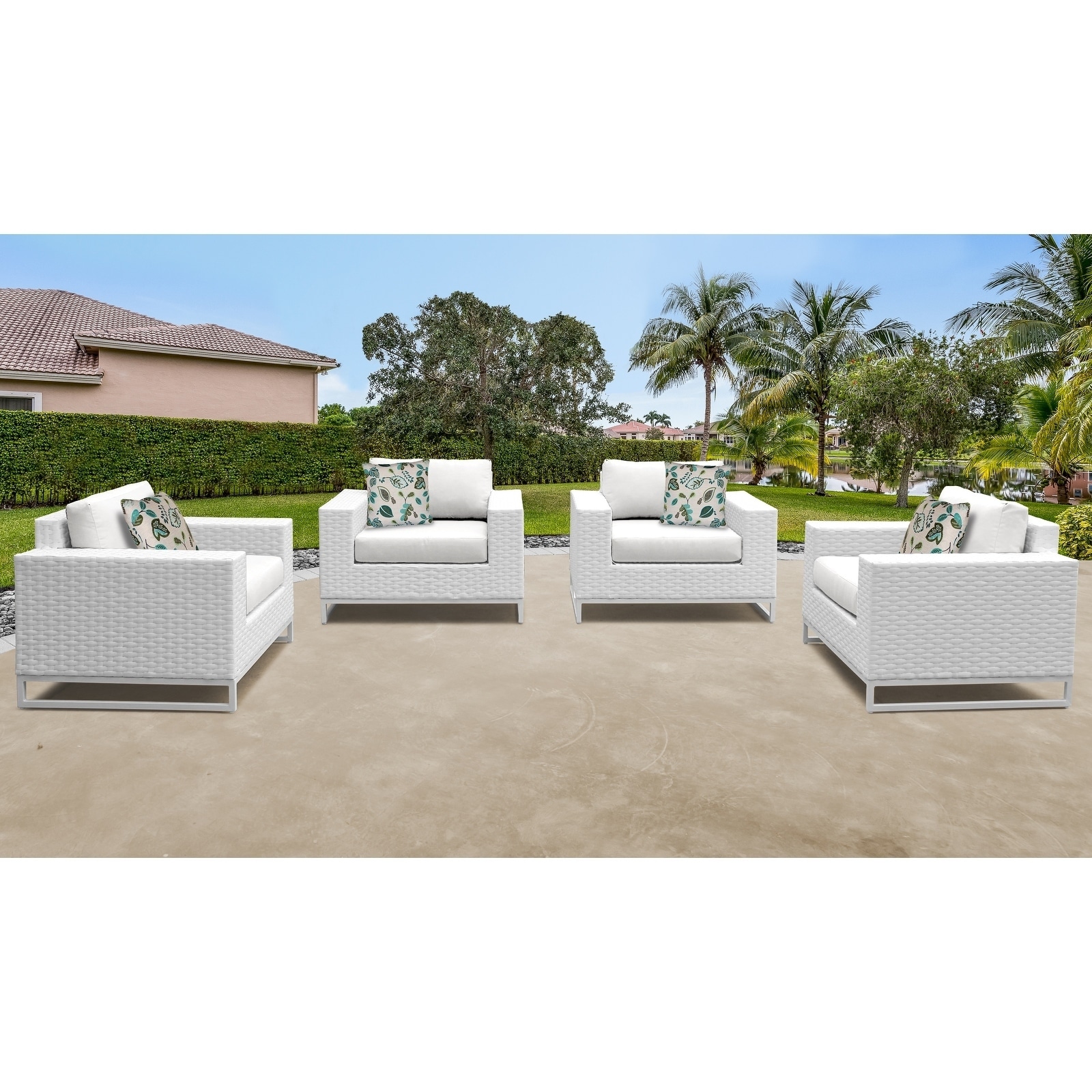 Miami 4 Piece Outdoor Wicker Patio Furniture Set 04a