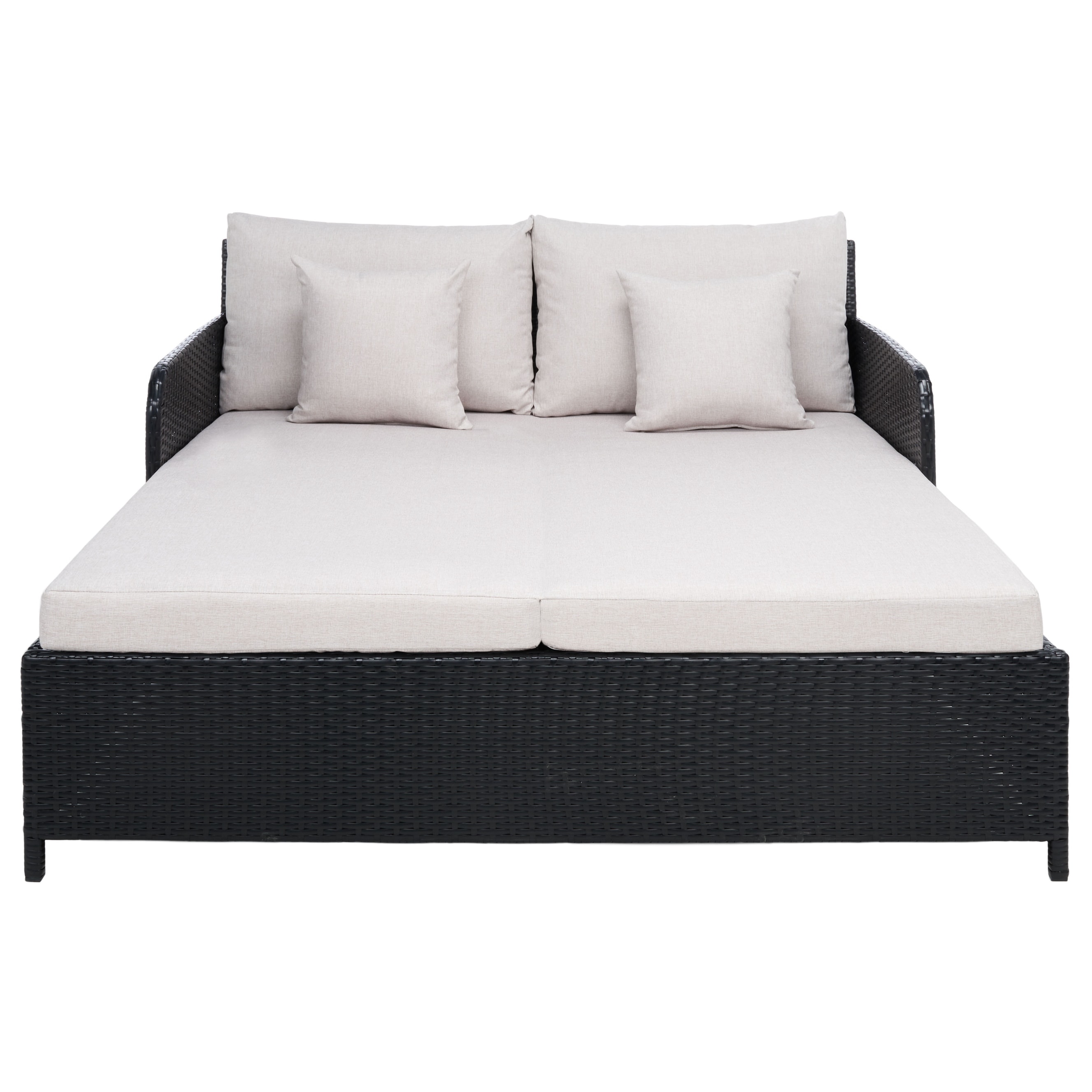 Safavieh Outdoor Cadeo Wicker Daybed With Pillows And Cushions