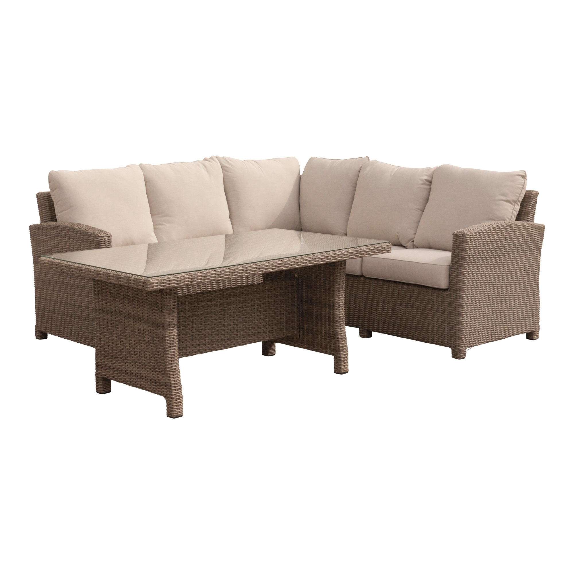 Courtyard Casual Capri 4 Pc Sectional With Chow Dining Table