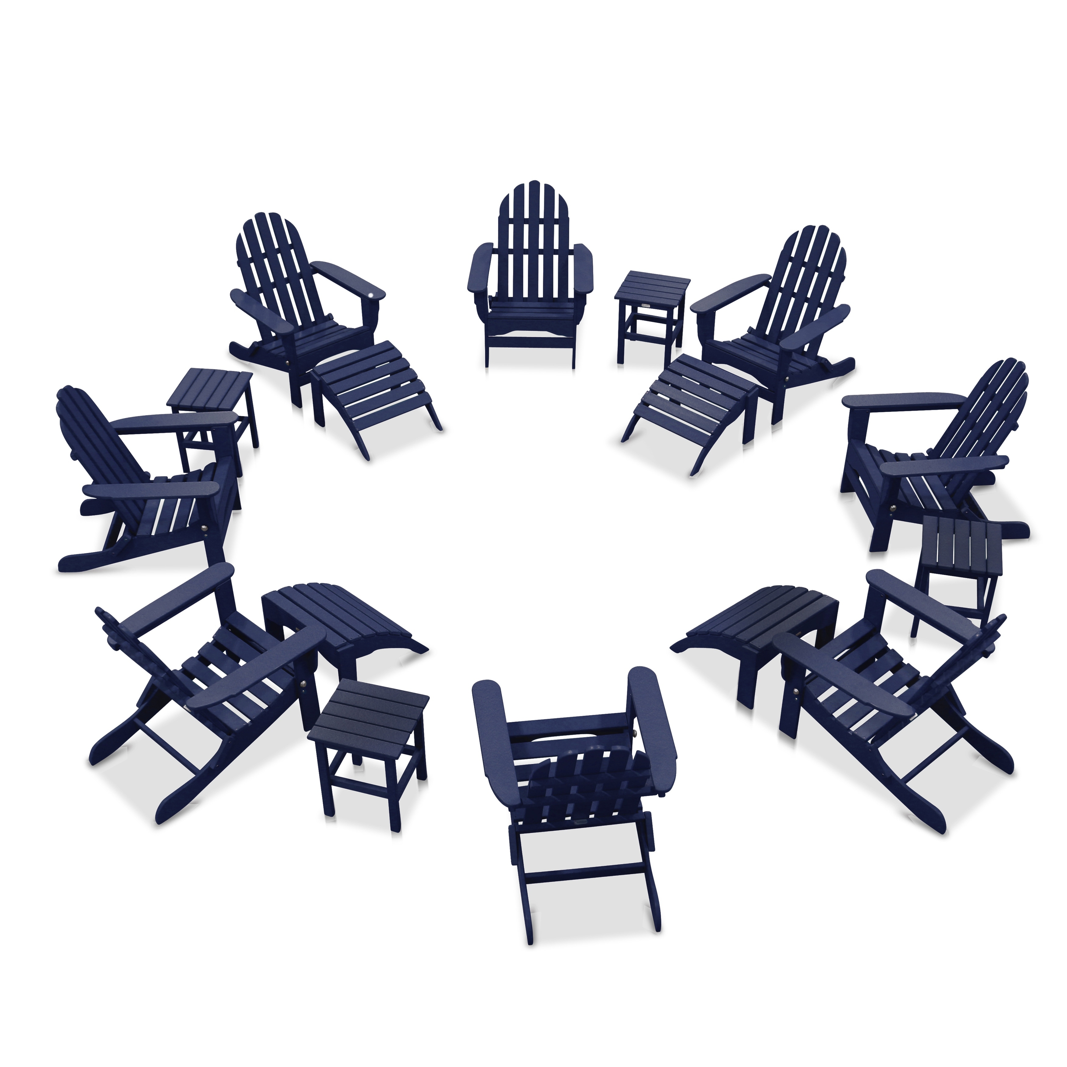 Nelson 8-piece Adirondack Chair Set With 4 Ottomans And 4 Side Tables By Havenside Home