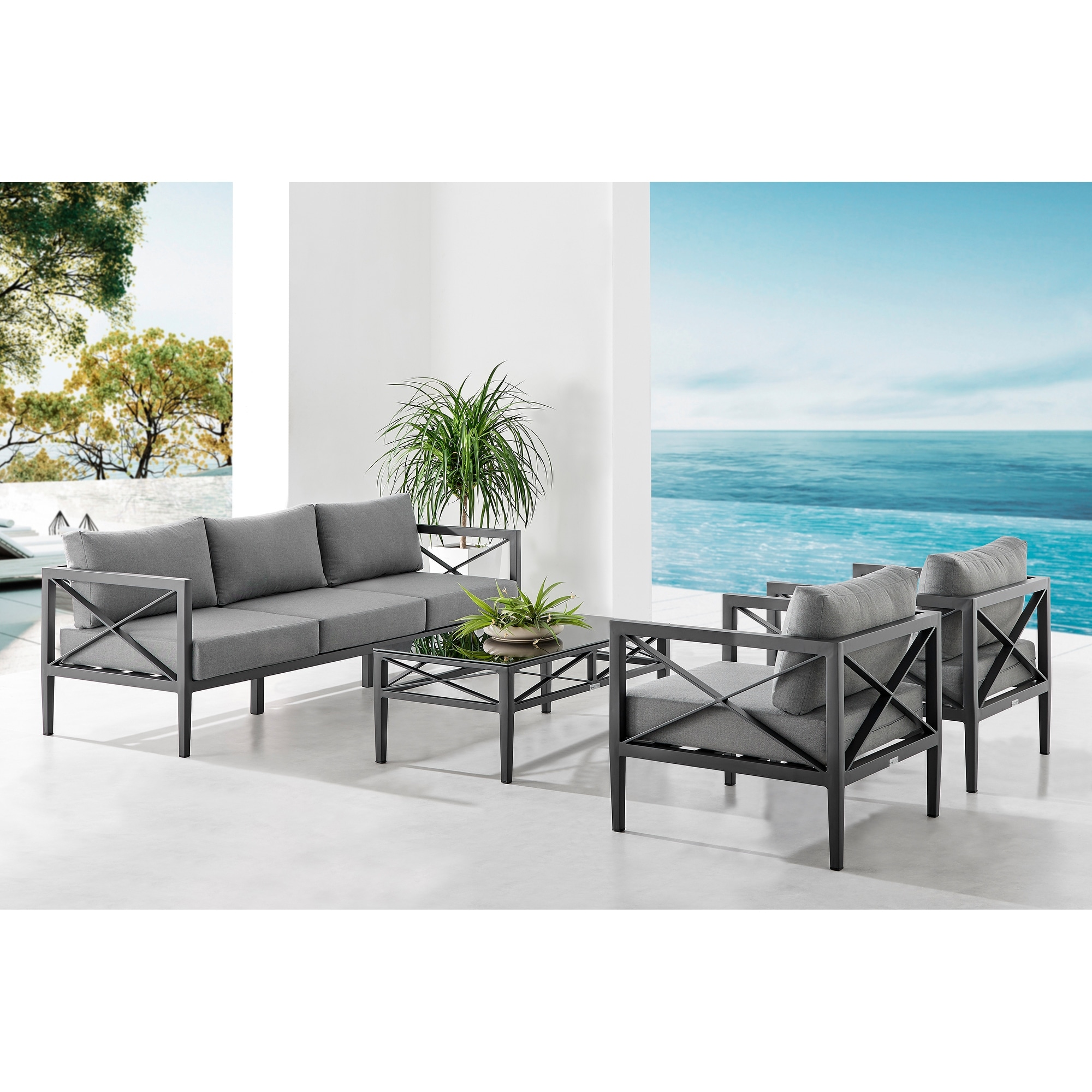 Sonoma Outdoor 4-piece Patio Chat Set