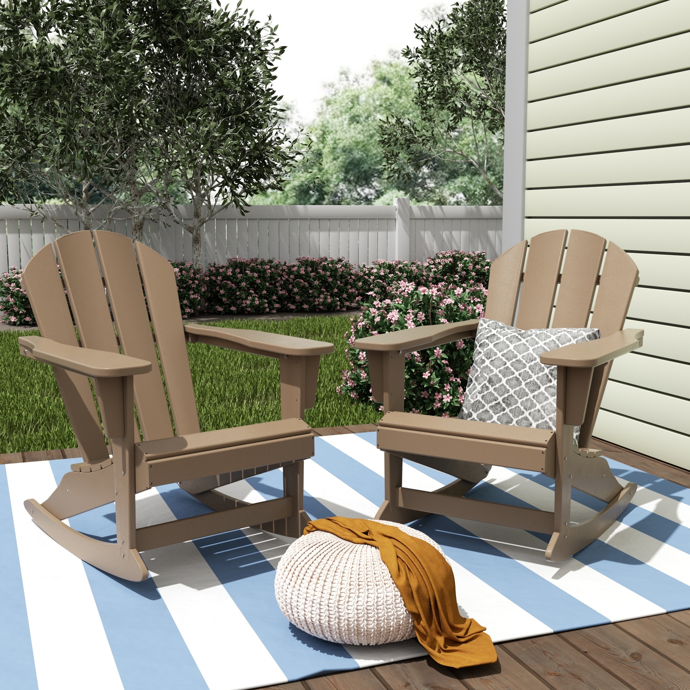 Polytrends Laguna Recycled Poly Outdoor Adirondack Rocking Chair (set Of 2)