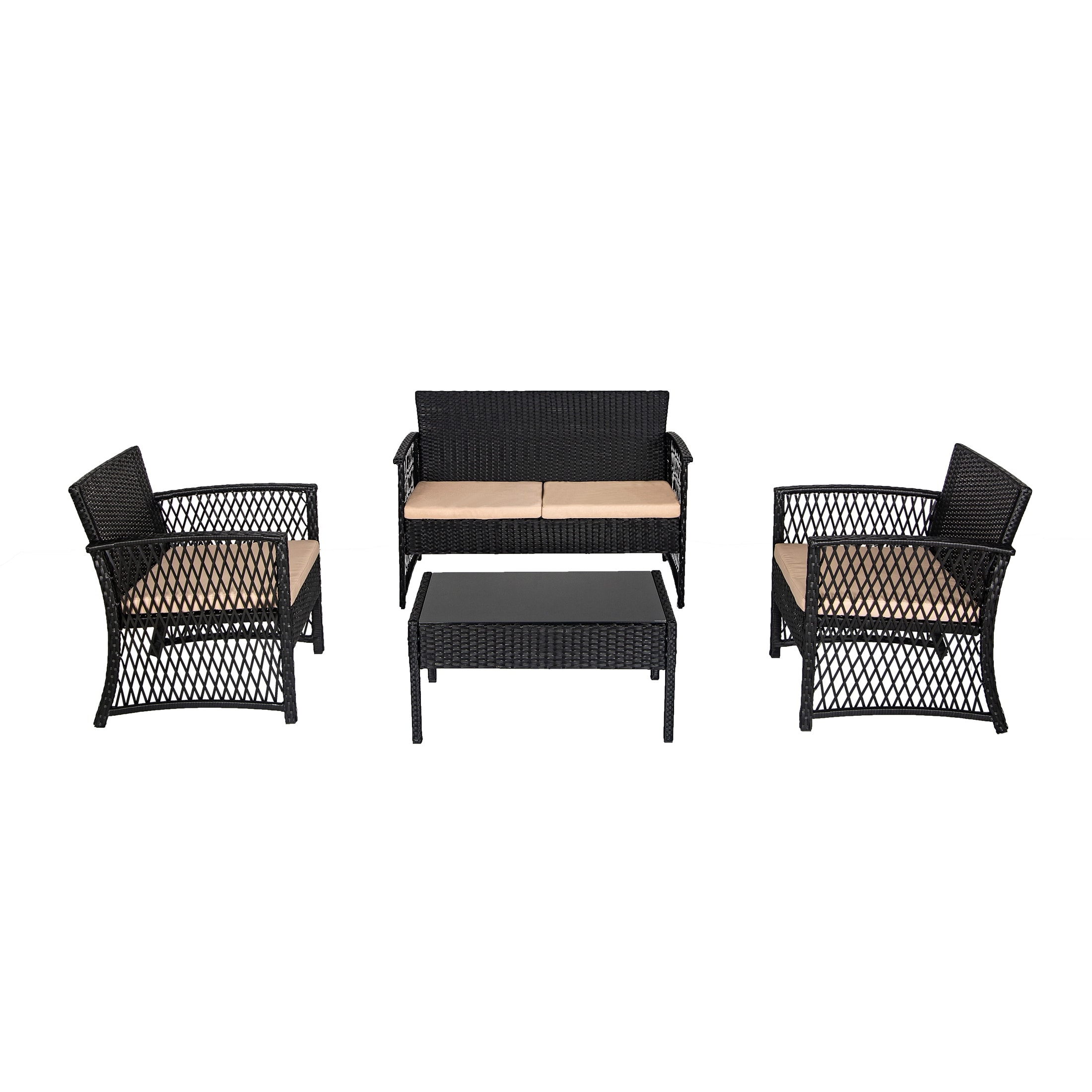 Madison Outdoor 4-piece Rattan Patio Furniture Chat Set
