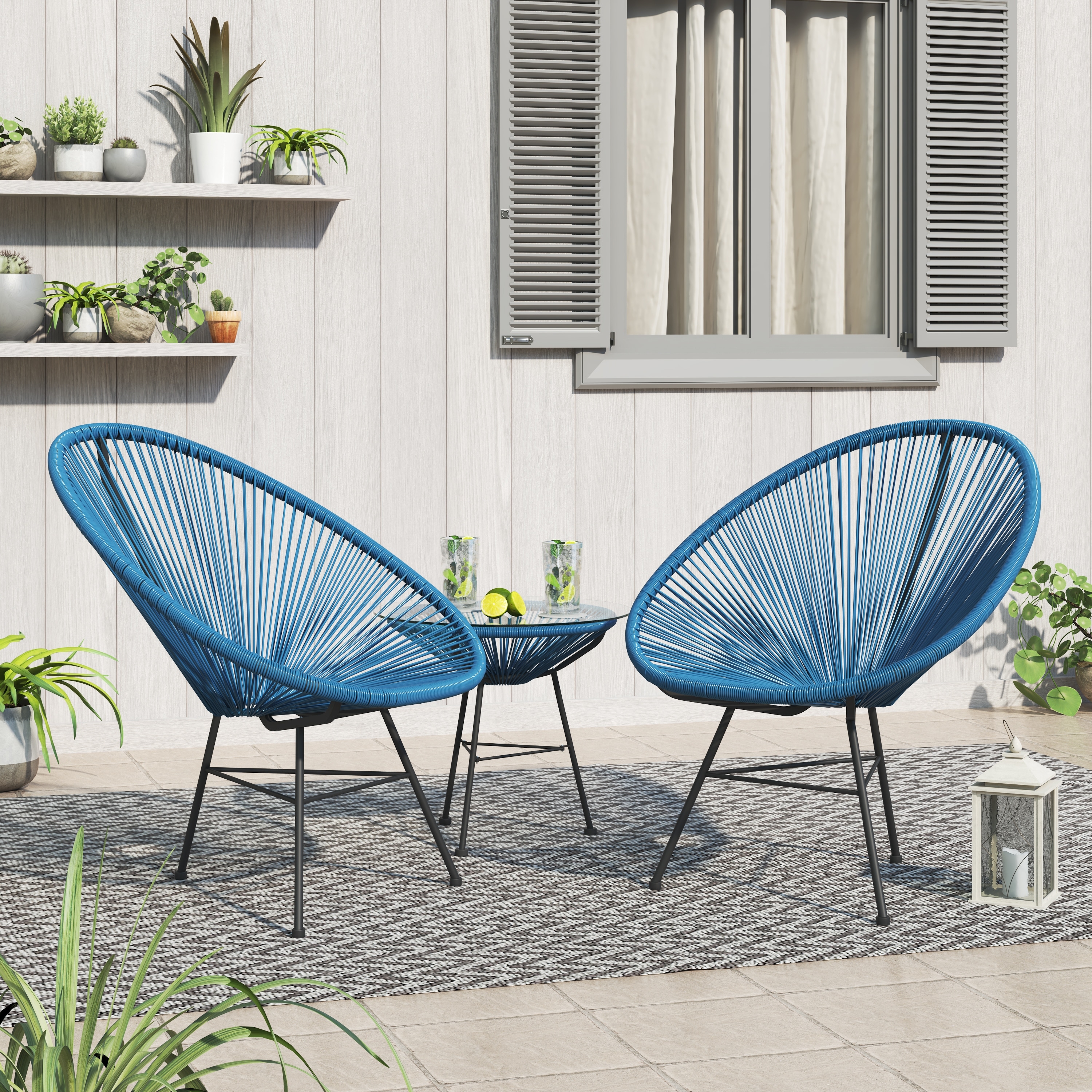 Sarcelles 3-piece Modern Wicker Acapulco Chat Set By Corvus