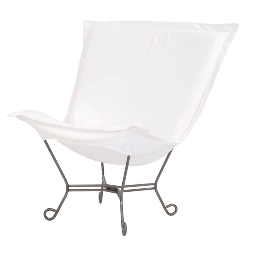 Scroll Puff Chair With Cover  Titanium Frame  Seascape Natural