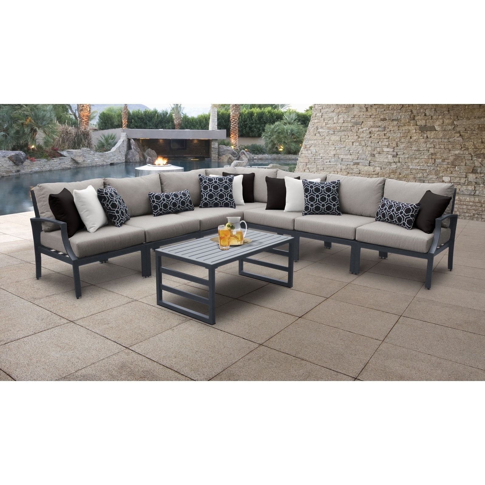 Moresby 8-piece Outdoor Aluminum Patio Furniture Set 08a By Havenside Home