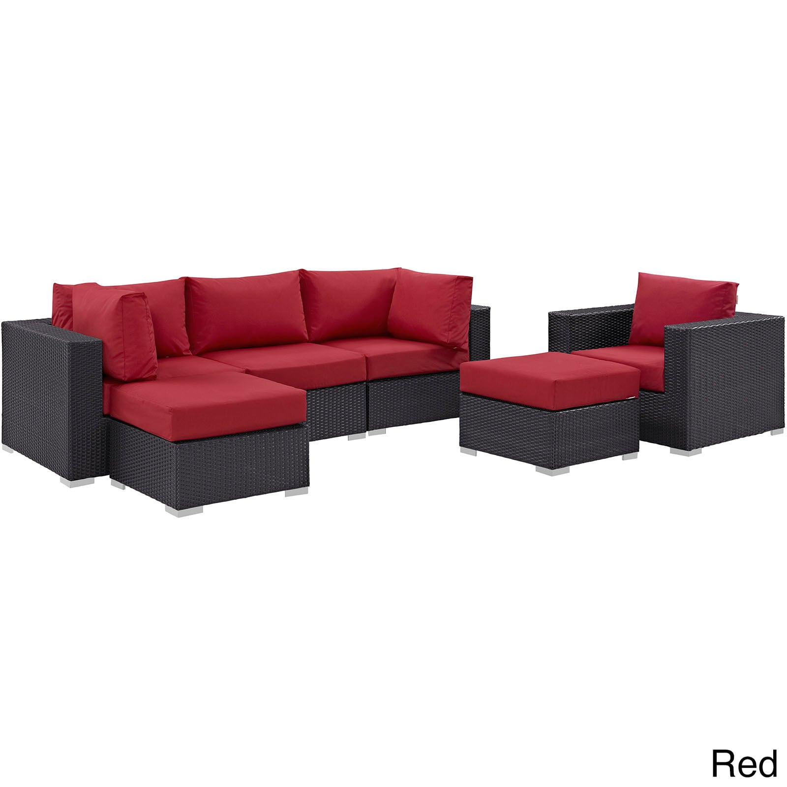 Gather Synthetic Rattan Outdoor Patio Sectional Set (6 Piece Set)