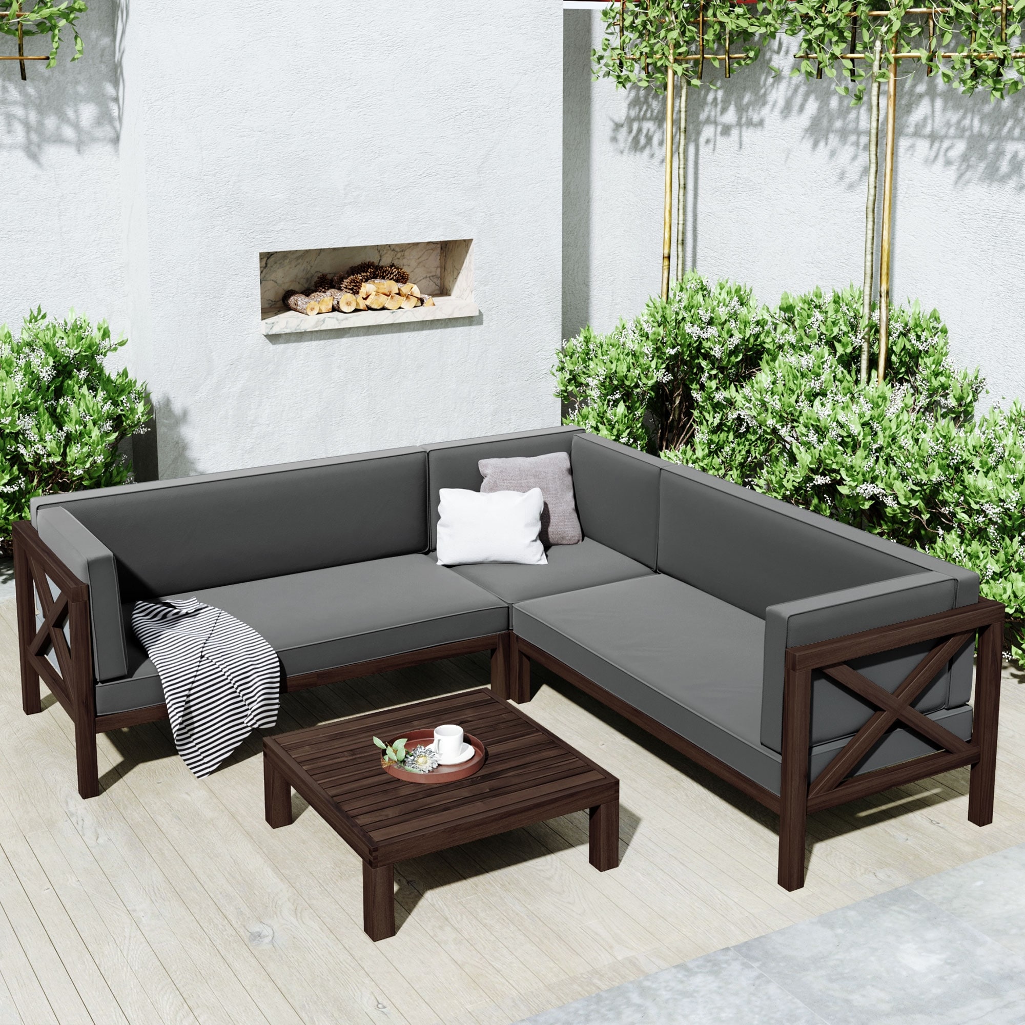 4-piece Sectional Seating Group With Cushions For Small Places