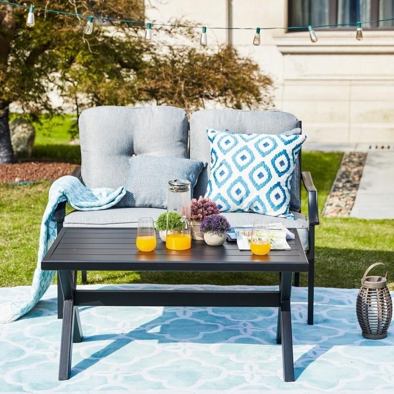 Patio Festival 2-piece Outdoor Loveseat And Coffee Table Set