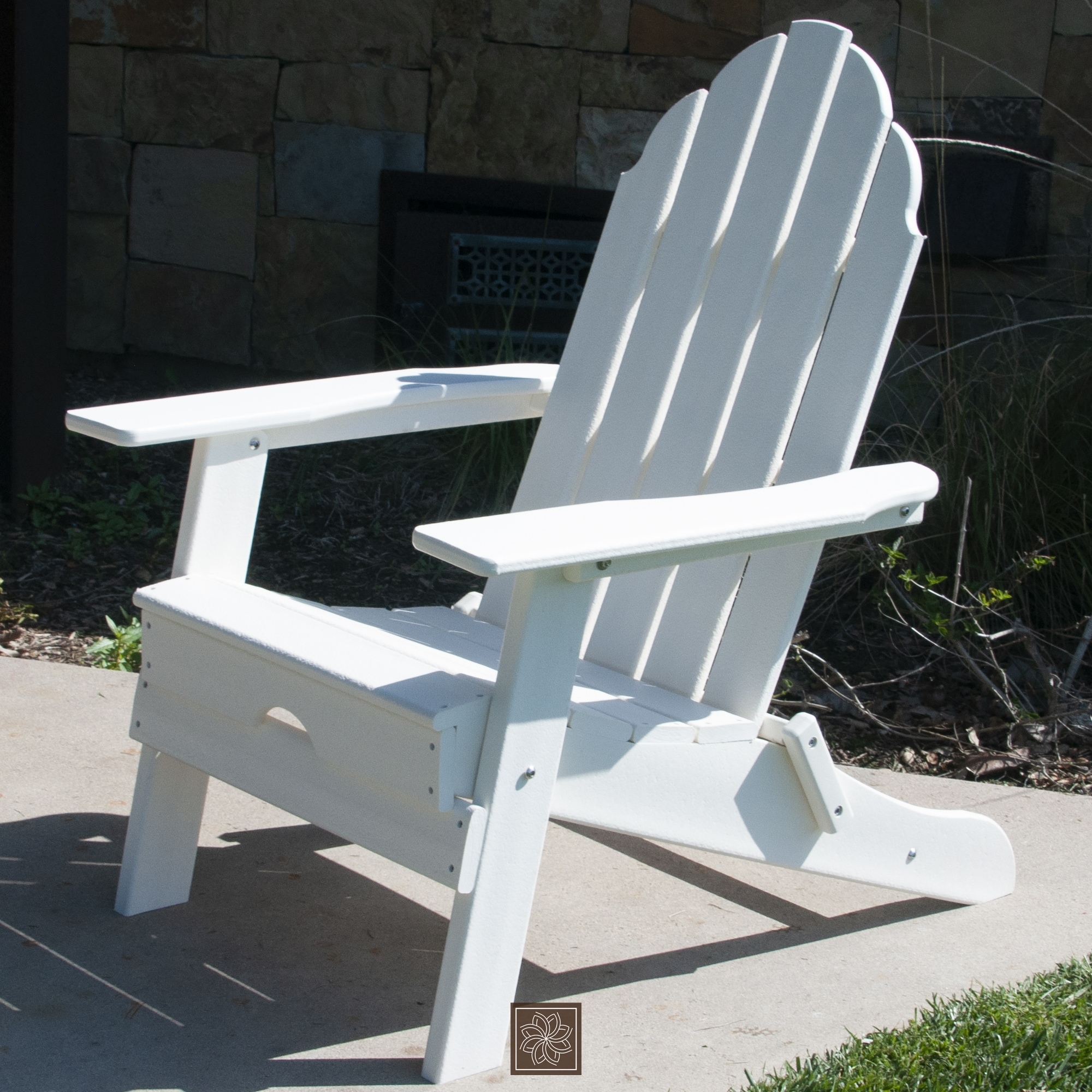 Resinteak All Weather Folding Adirondack Chair  Hdpe Poly Lumber