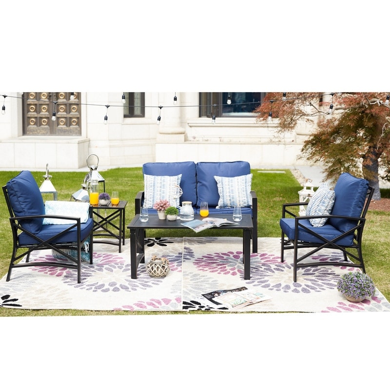 Patio Festival 5-piece Outdoor Sofa Seating Group With Cushions