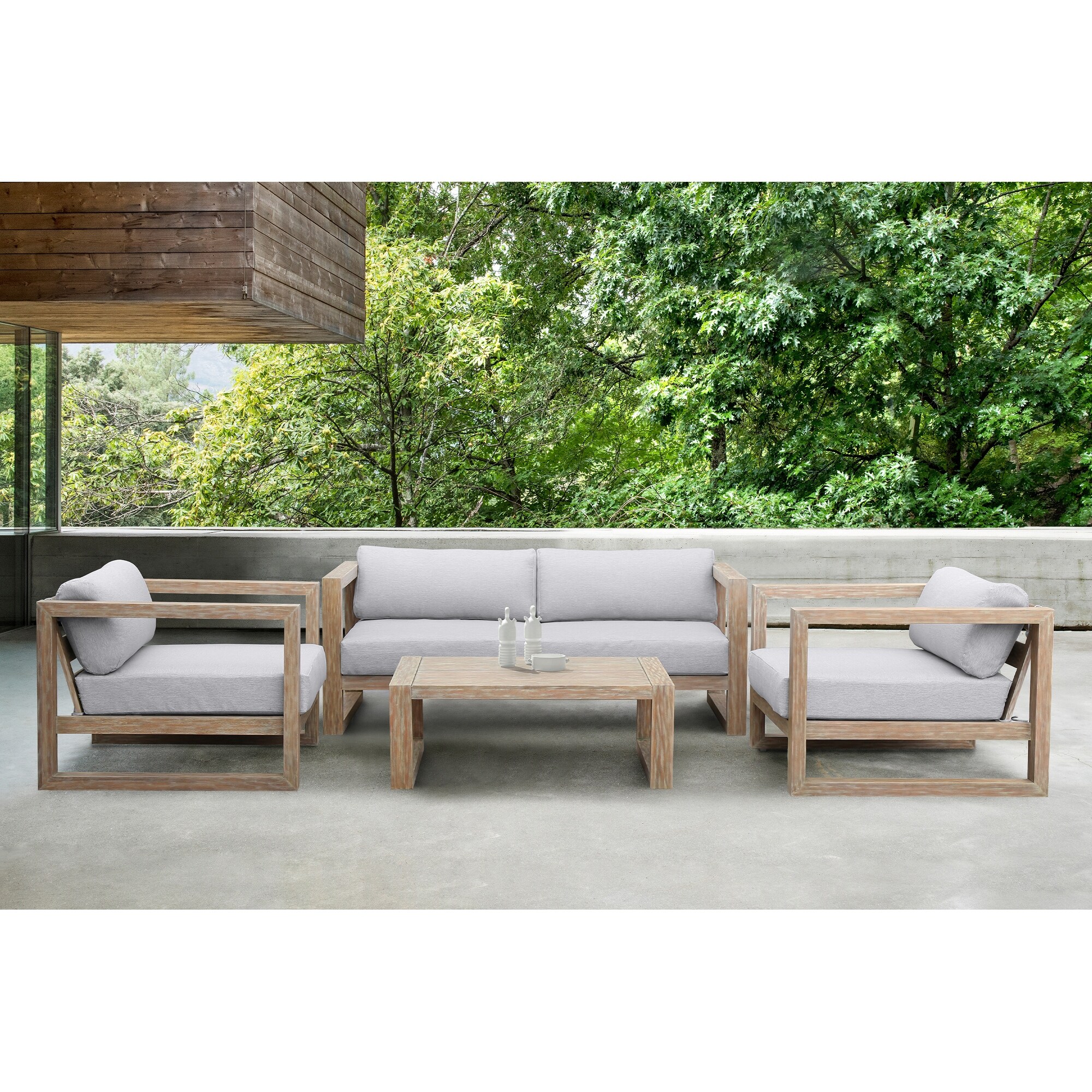 Paradise Solid Wood Outdoor 4-piece Chat Set