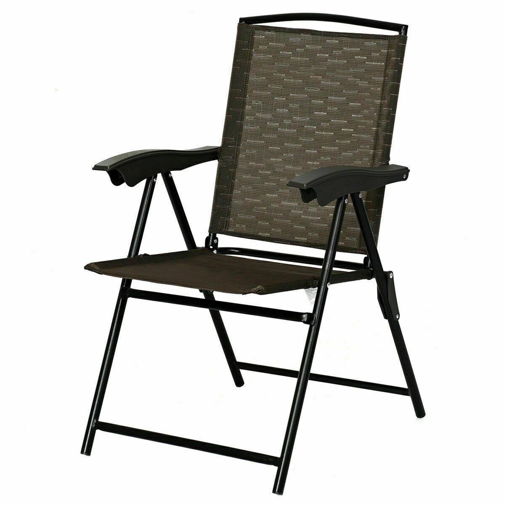 2pcs Folding Sling Chairs Set Portable Chairs With Adjustable Back