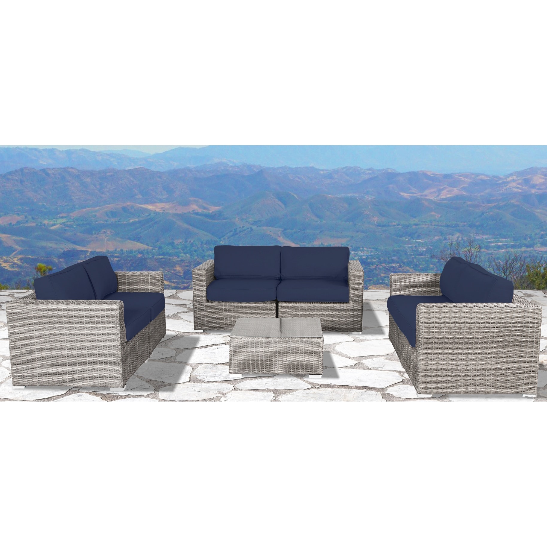 Wicker/rattan 6 - Person Seating Group With Cushions