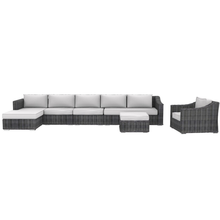 Luxury Series Garden Furniture – 6 Seater Deep Seating Sectional Patio Furniture – 6-piece Outdoor Sectional