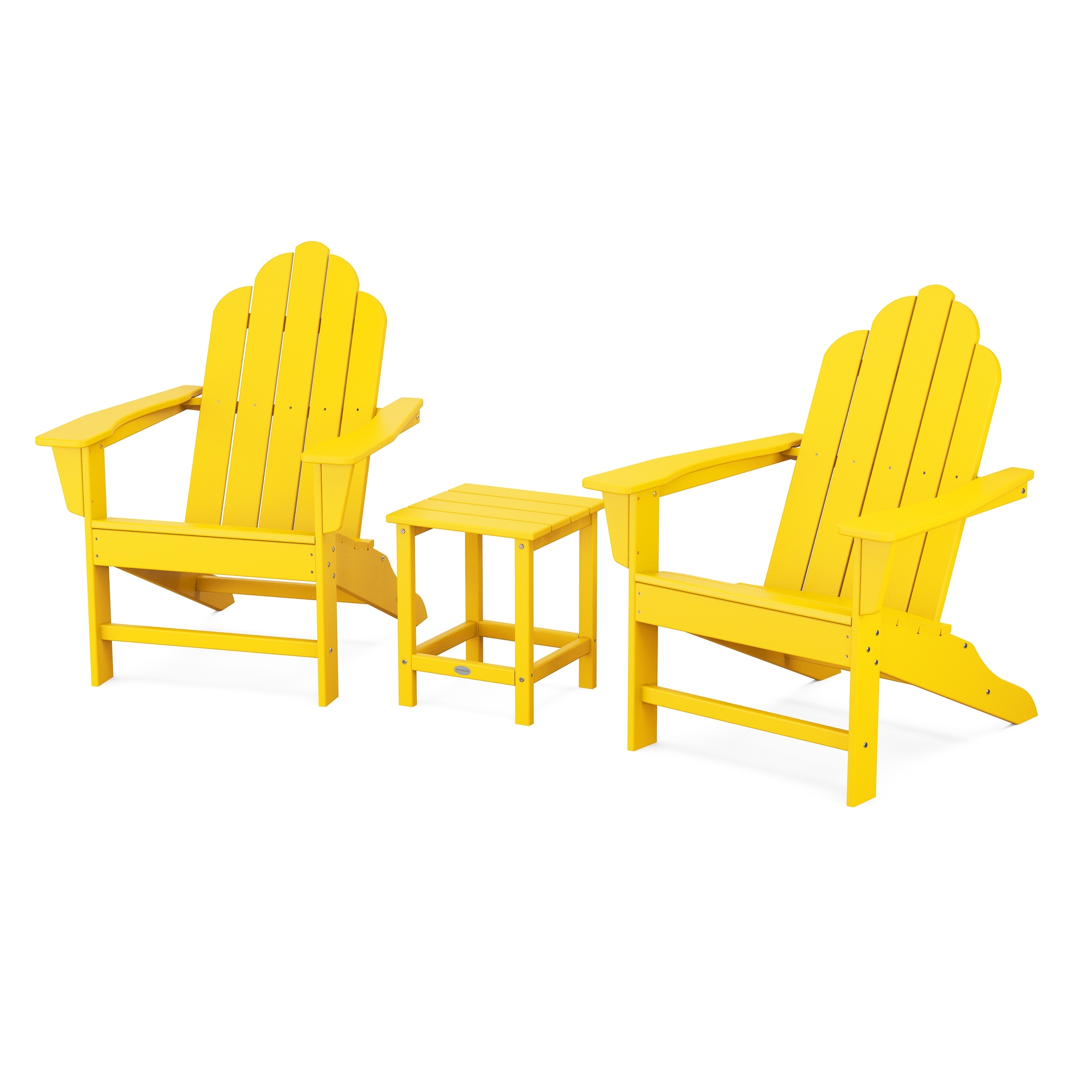Polywood Long Island Adirondack Chair 3-piece Set