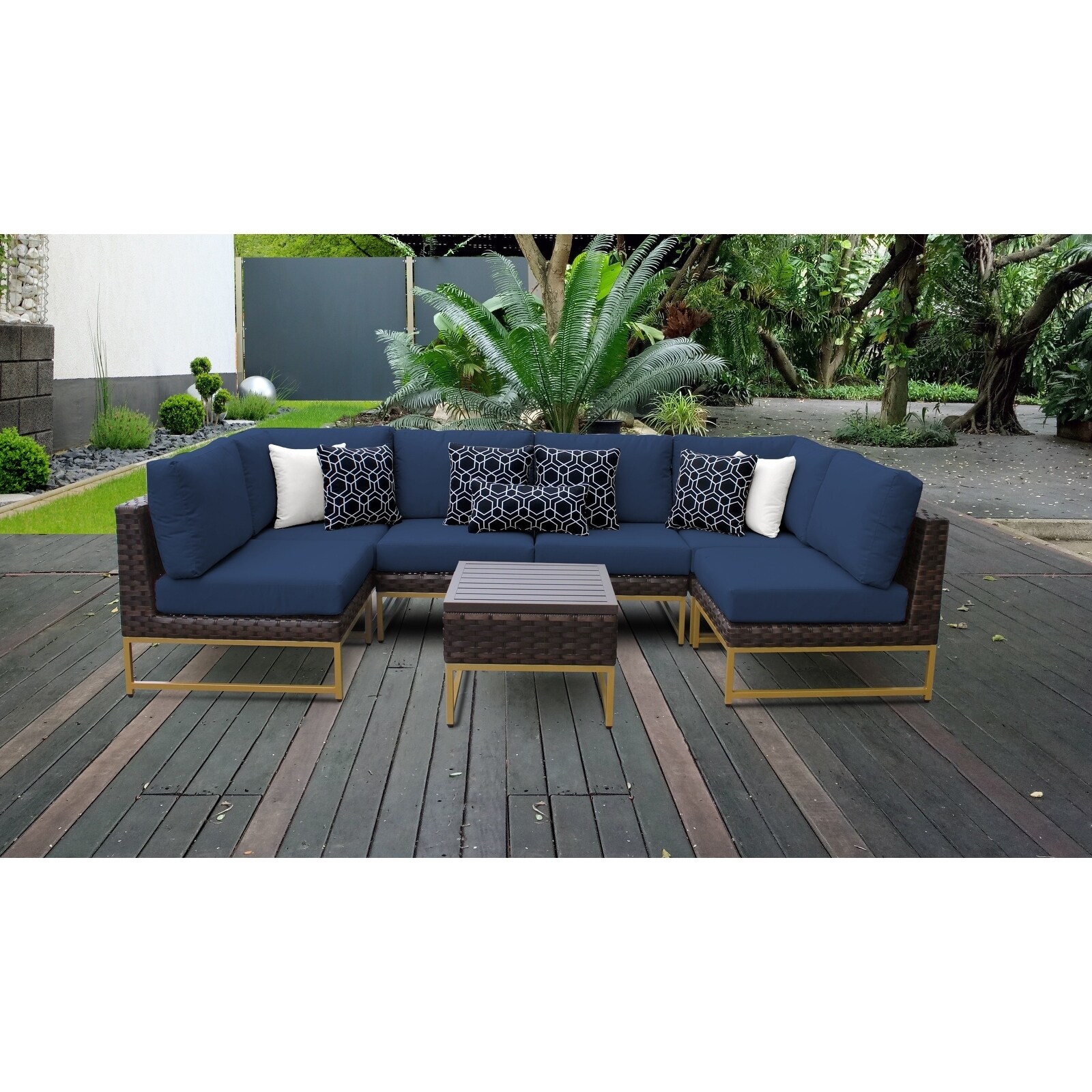 Amalfi 7 Piece Outdoor Wicker Patio Furniture Set 07c