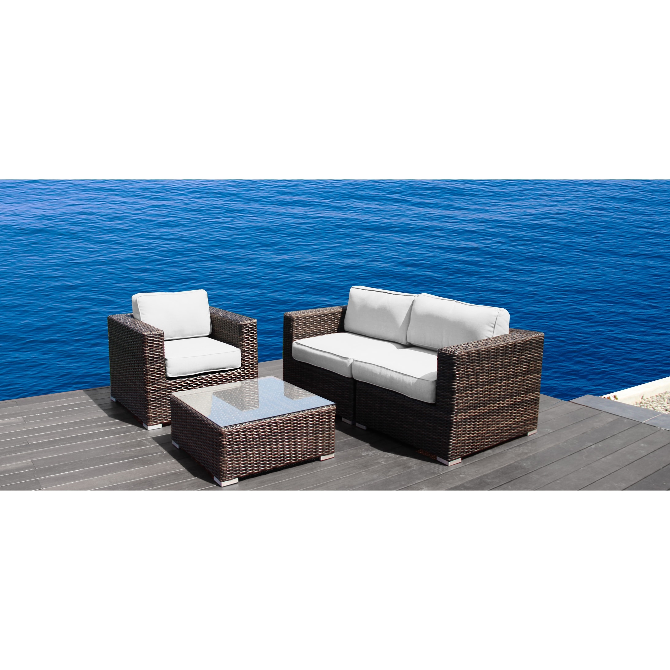 Lsi 4 Piece Club Set - All Weather Patio Sofa Set With Back Cushions