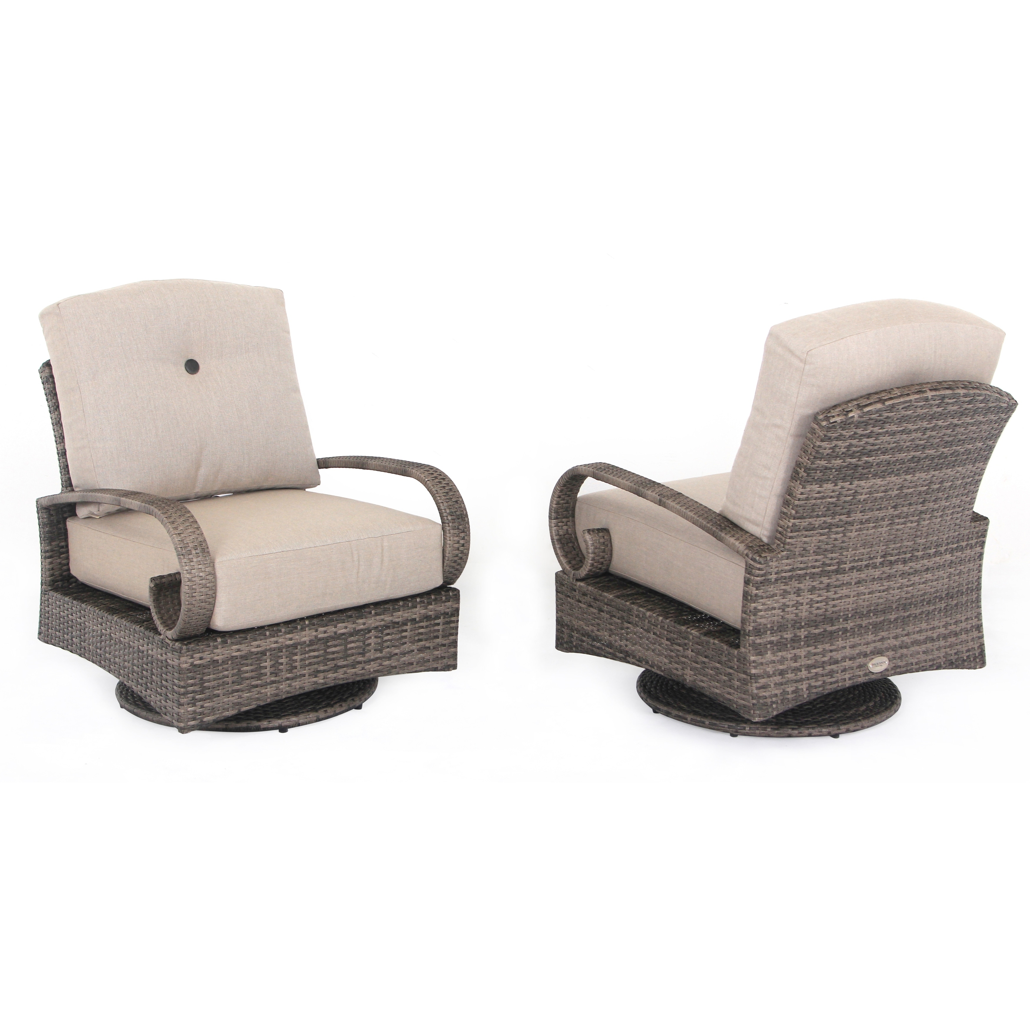 Barcalounger Outdoor Living Captiva Isle Wicker And Aluminum Swivel Rocking Lounge Chairs (set Of 2)