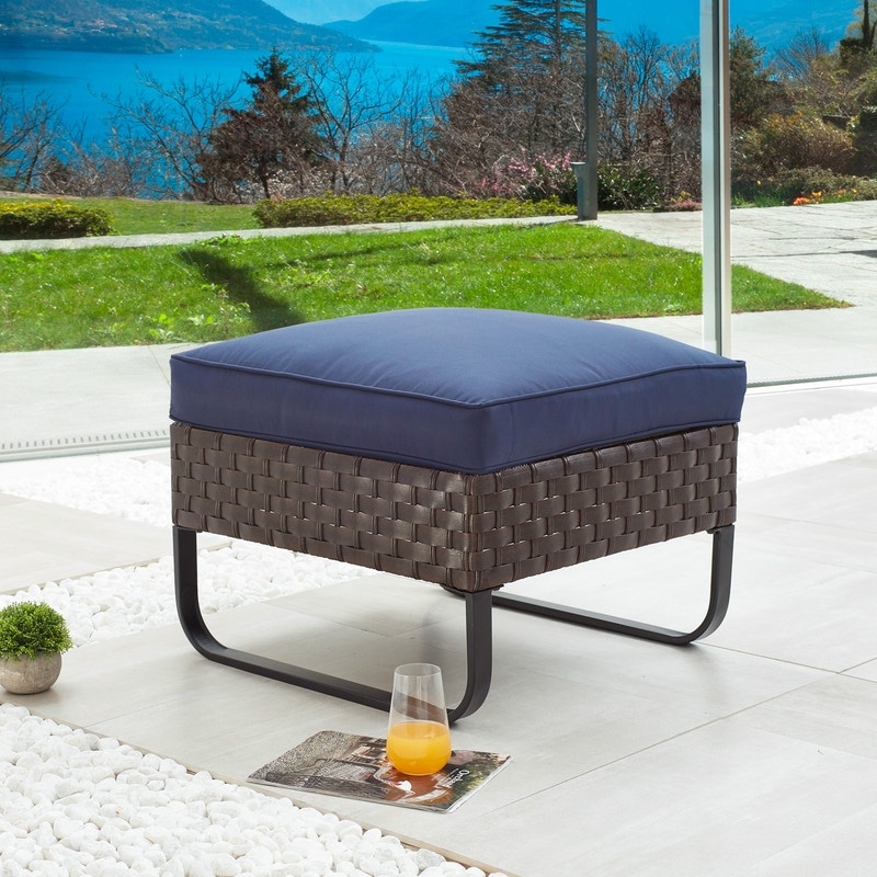 Patio Festival U-leg Collection Outdoor Ottoman With Cushion