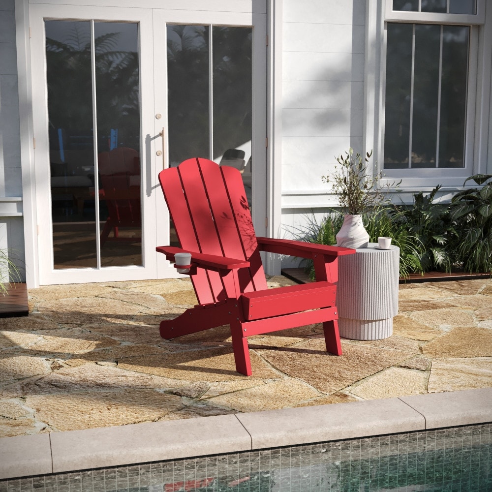 All-weather Adirondack Chair With Swiveling Cupholder