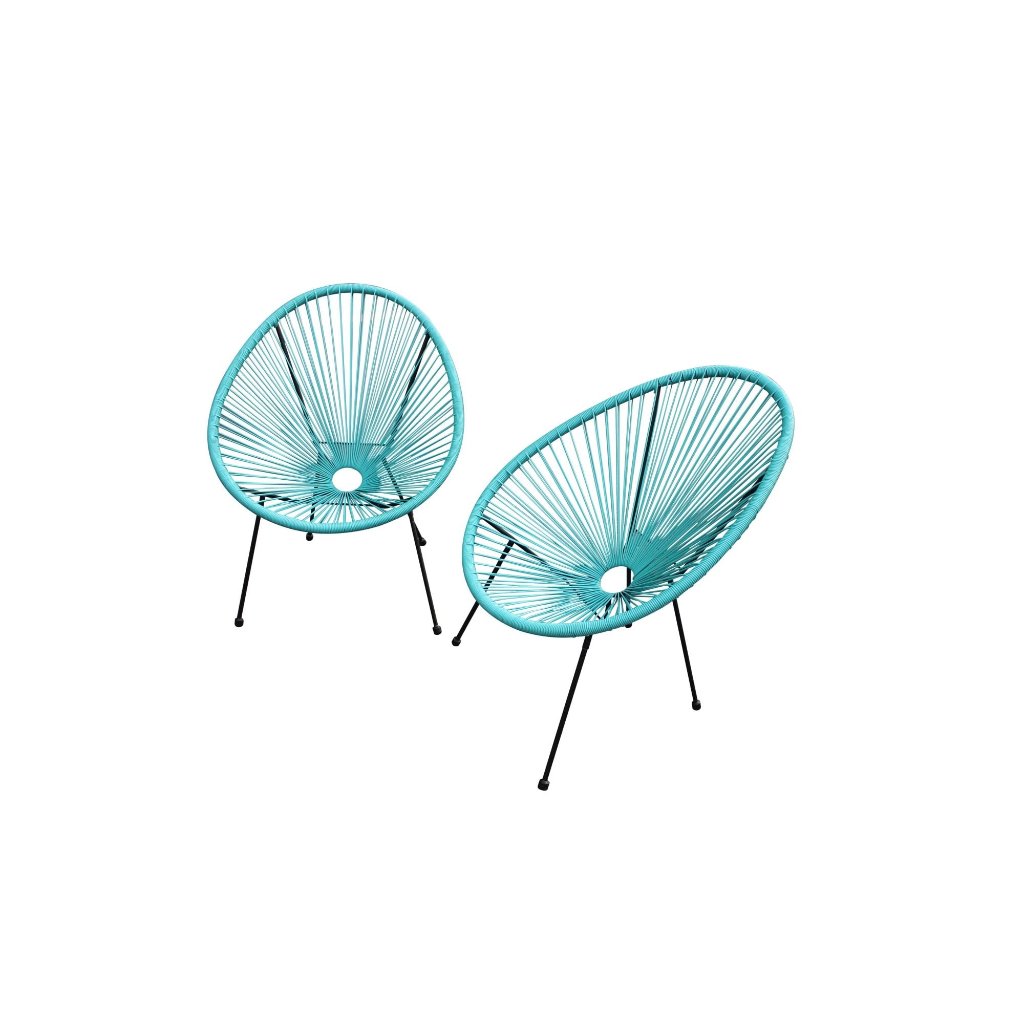 Luxury Living Furniture Egg Shaped Papasan Acapulco Chair Set Of 2 For Indoor And Outdoor Patio Or Poolside - 30 X 28 X34