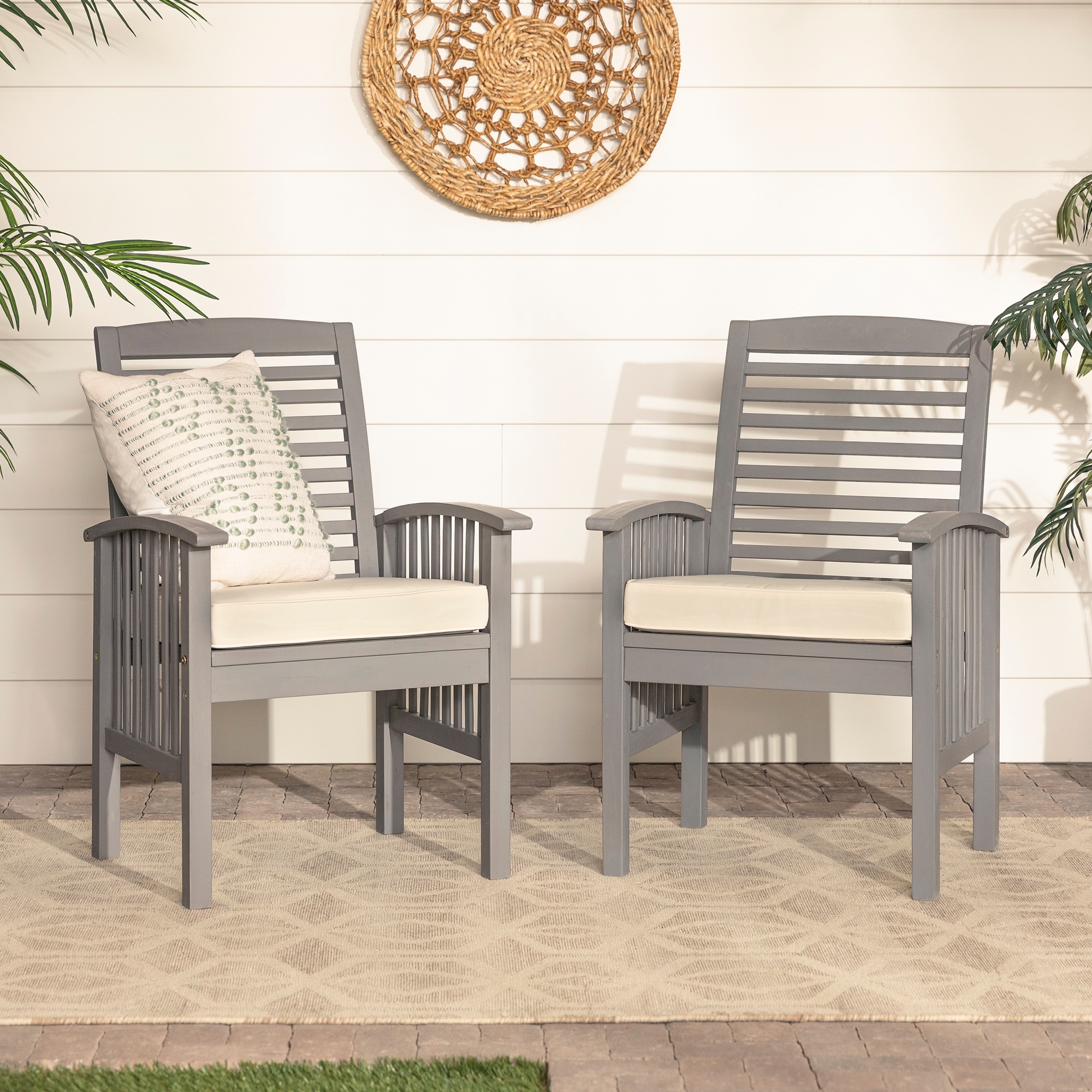 Middlebrook Surfside Acacia Wood Outdoor Chairs  Set Of 2